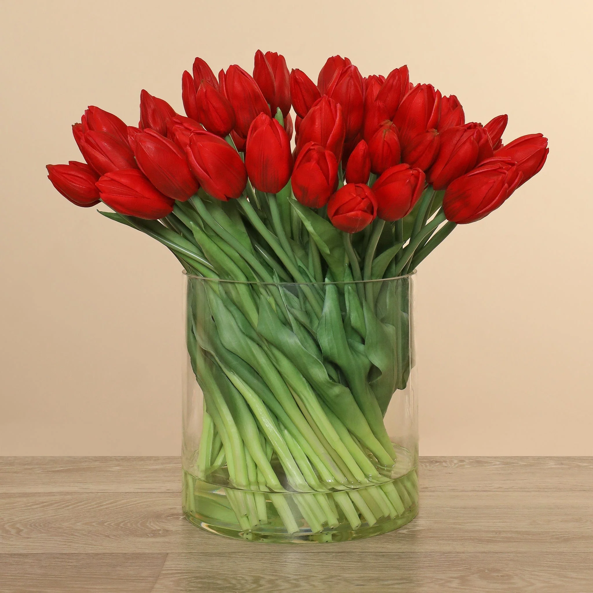 Artificial Tulip in Glass Vase - Image 6