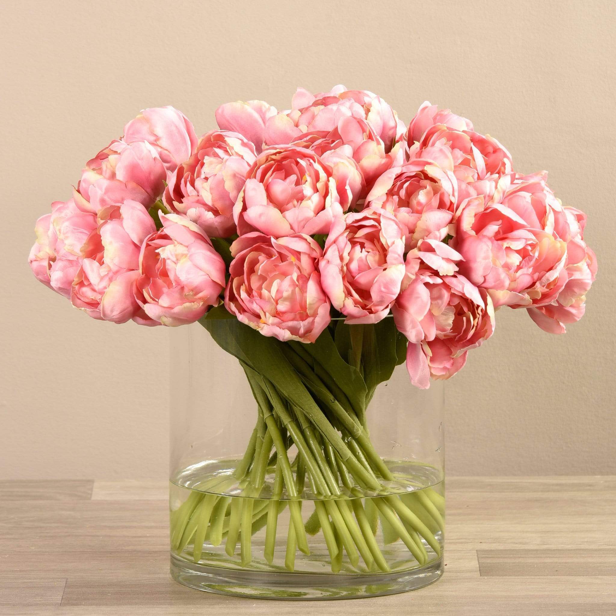 Artificial Tulips in Glass Vase - Image 3