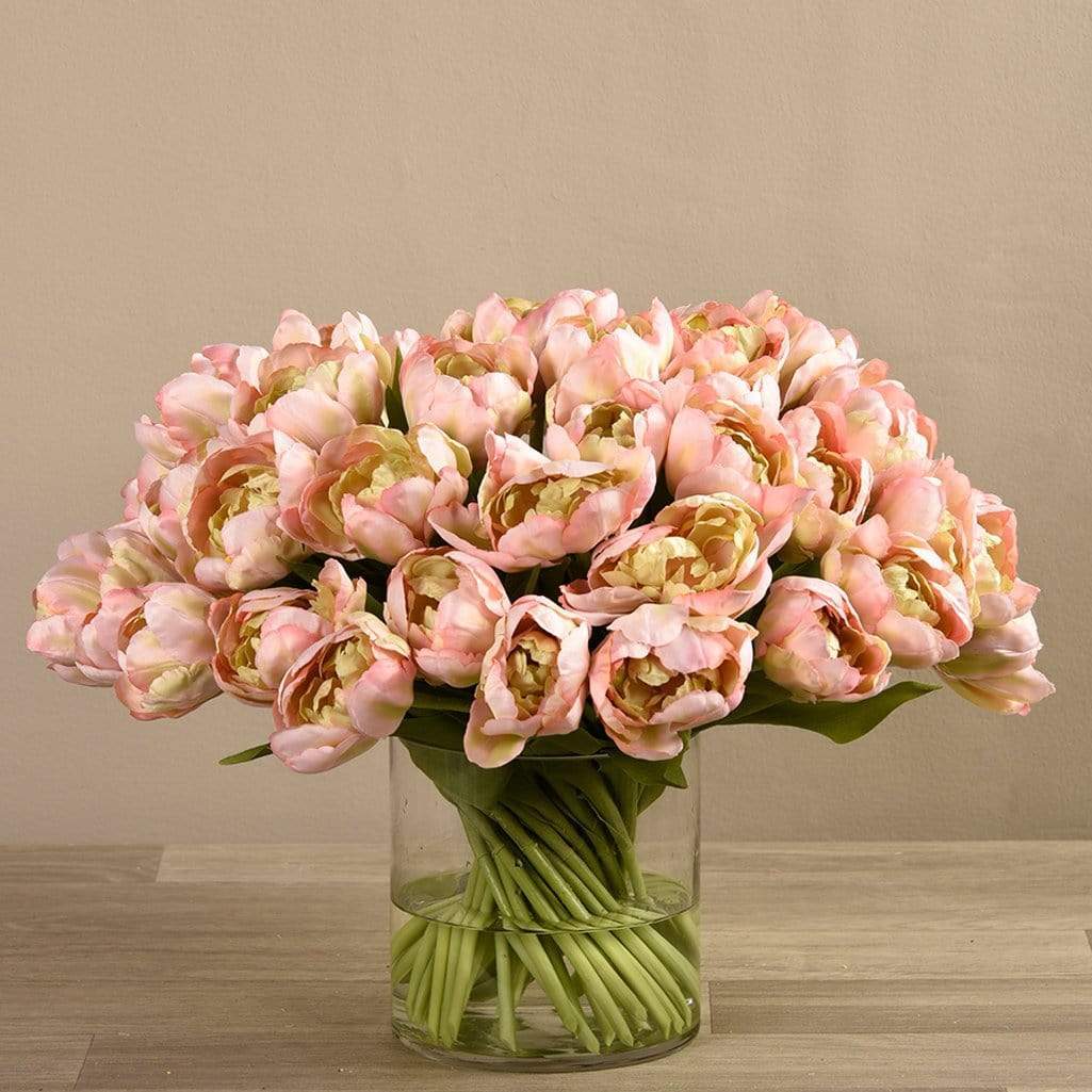Artificial Tulips in Glass Vase - Image 4