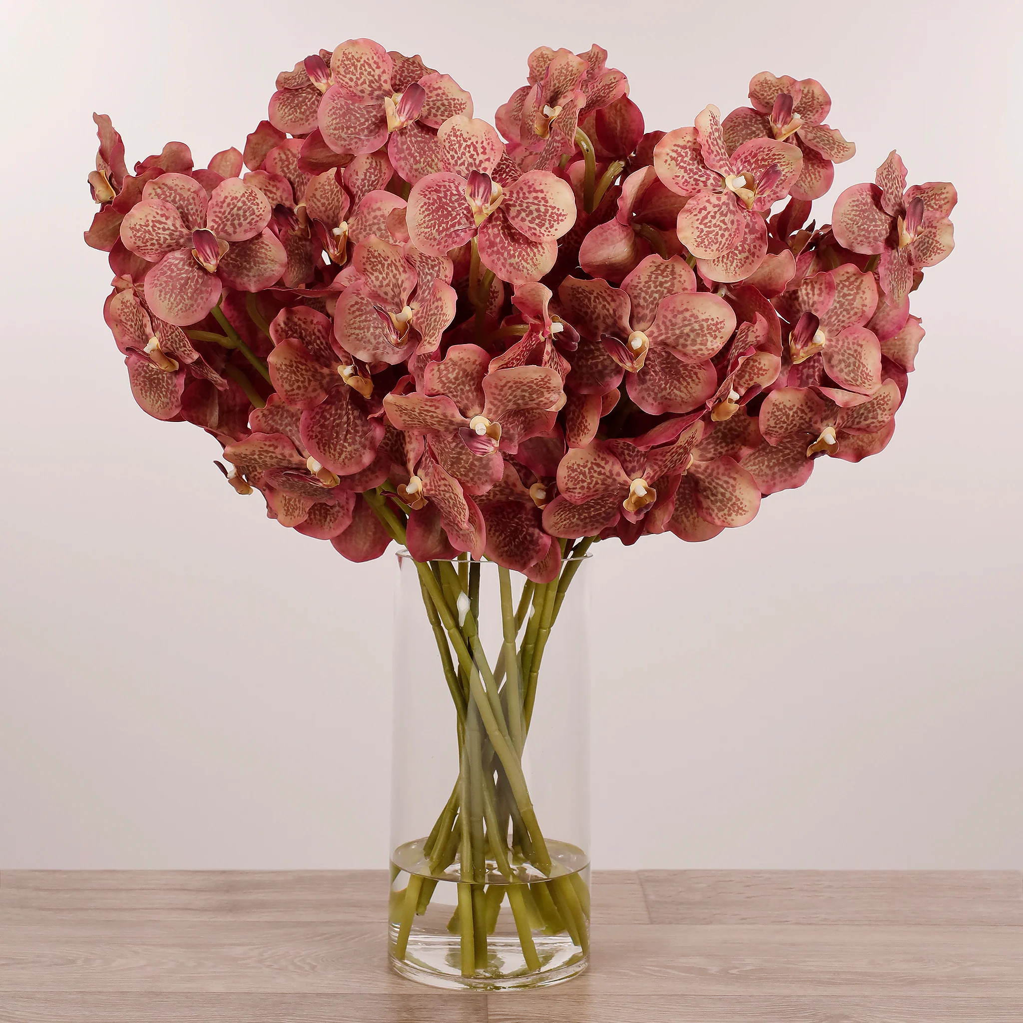 Artificial Vanda Arrangement in Glass Vase - Image 2