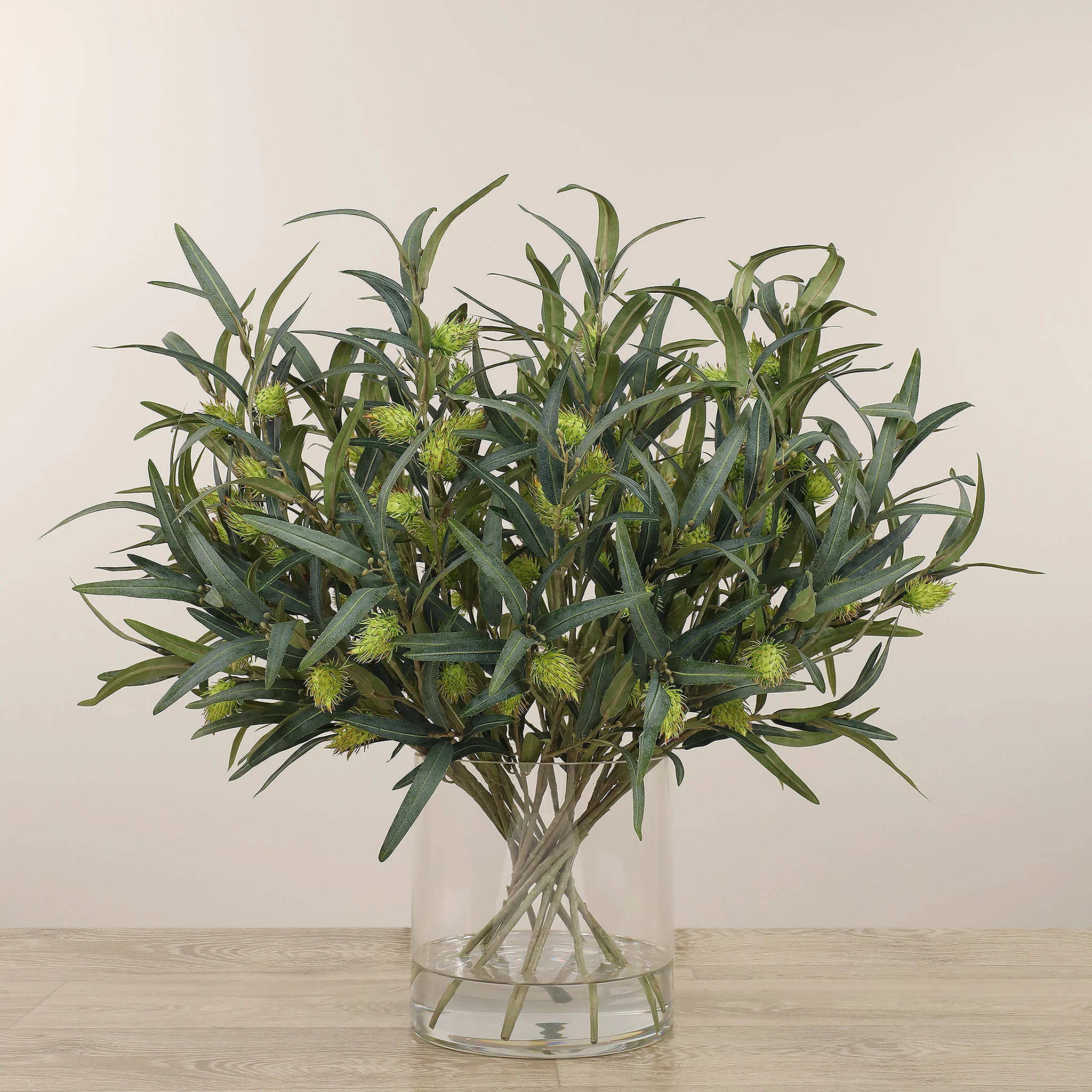 Artificial Asclepias Arrangement in Glass Vase - Image 2