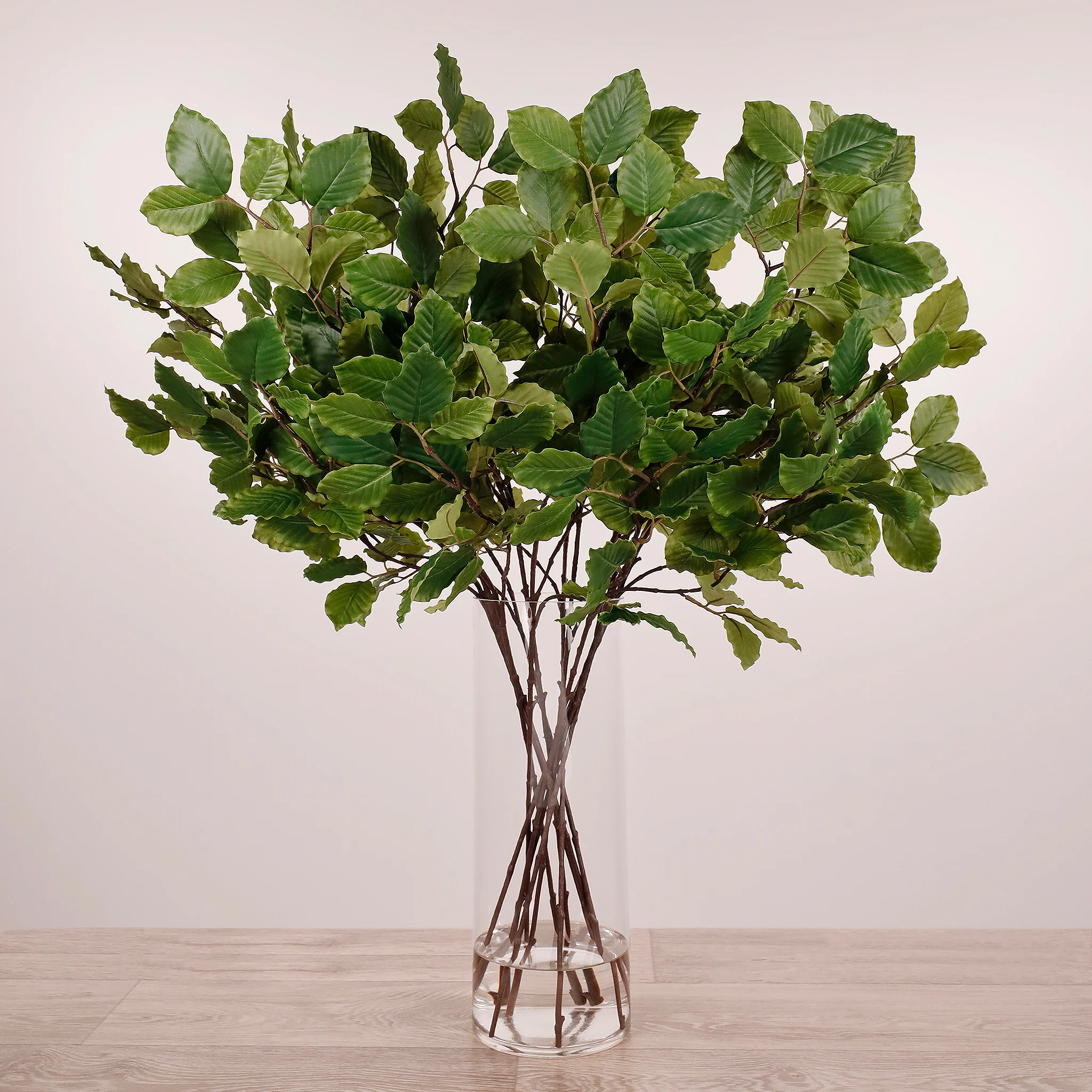 Artificial Beech Spray Arrangement in Glass Vase