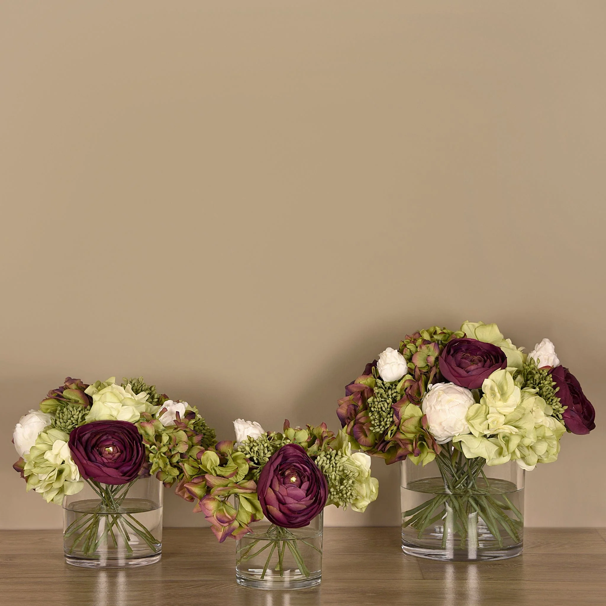 Artificial Mixed Flower Arrangement in Glass Vase