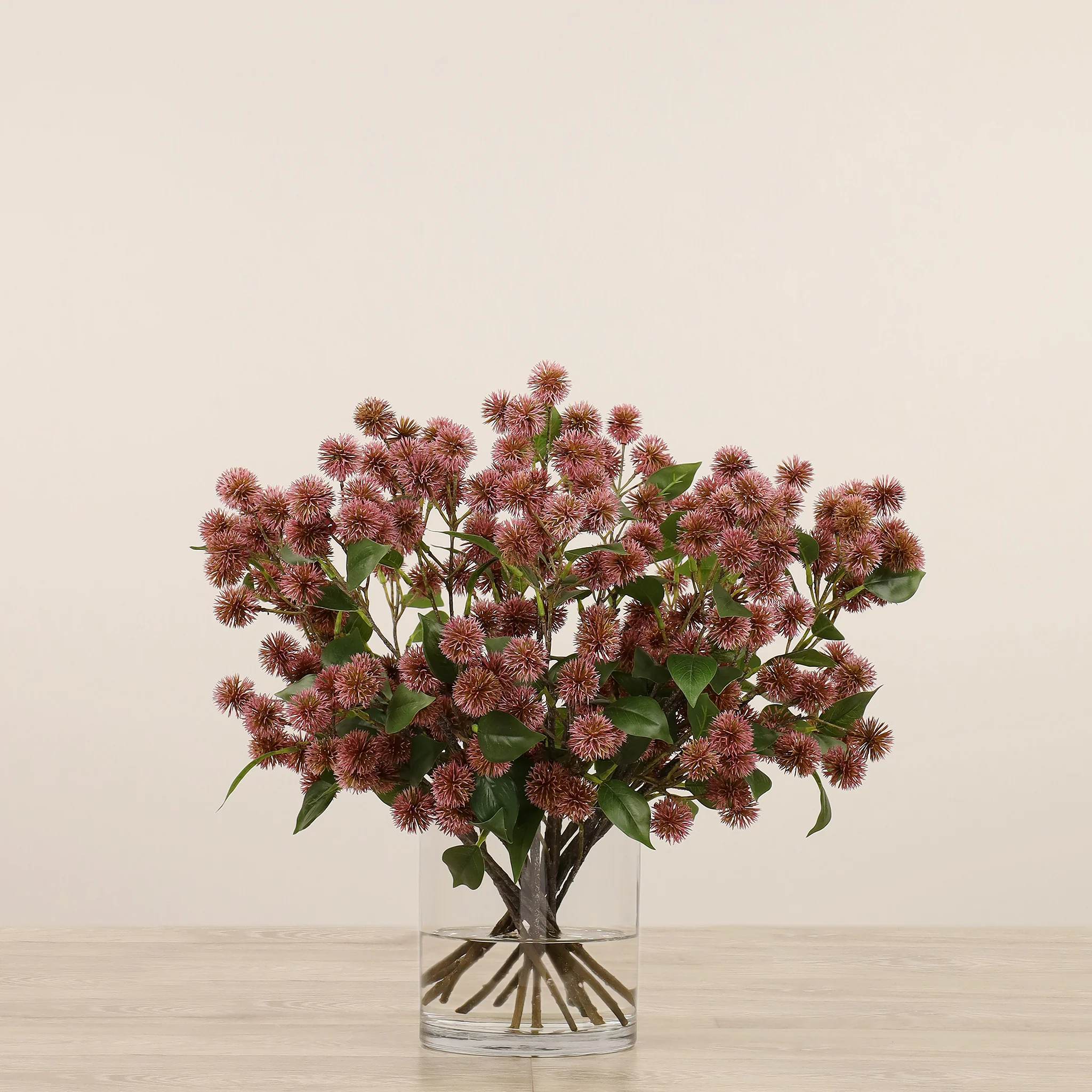 Eryngo Arrangement in Glass Vase - Image 2