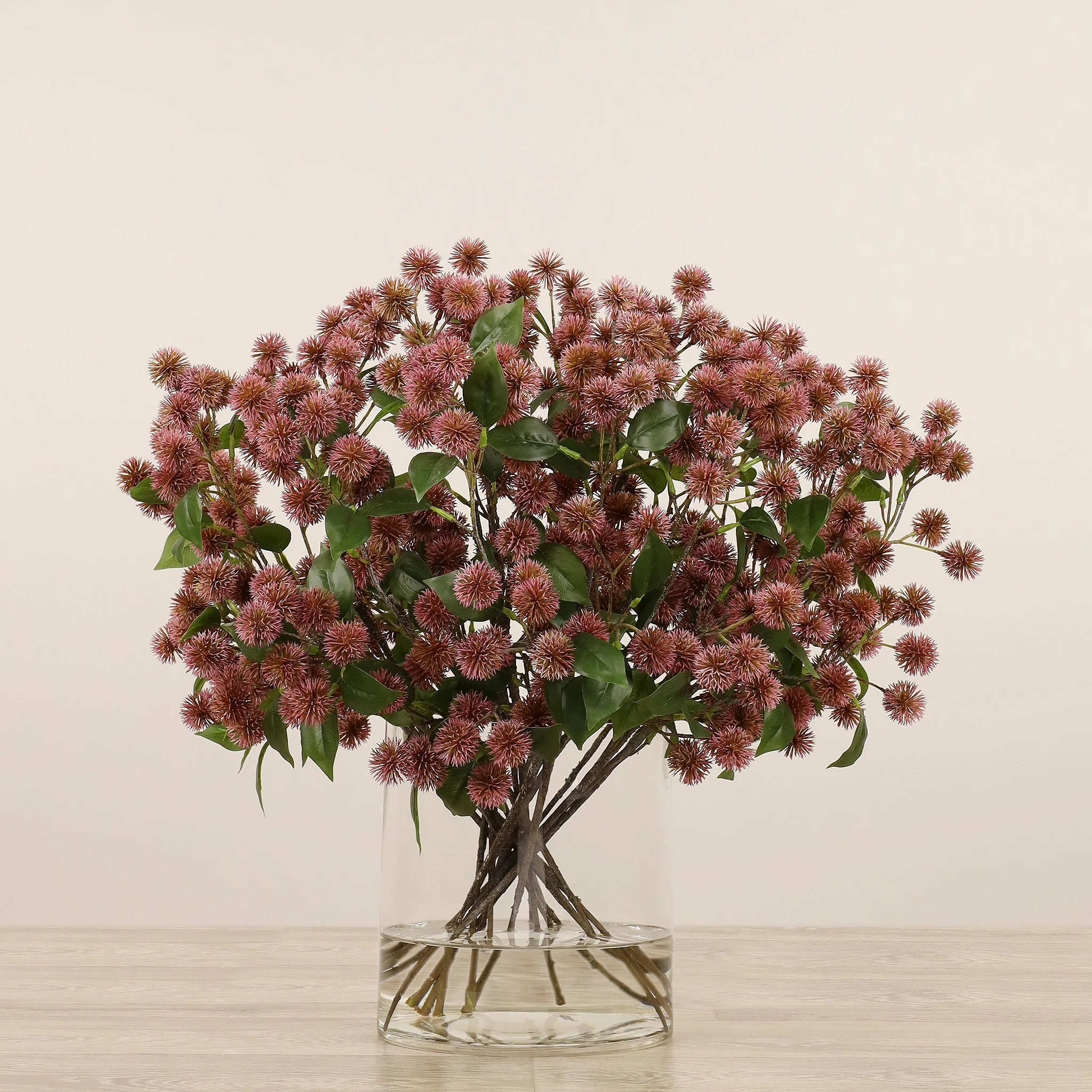 Eryngo Arrangement in Glass Vase - Image 3