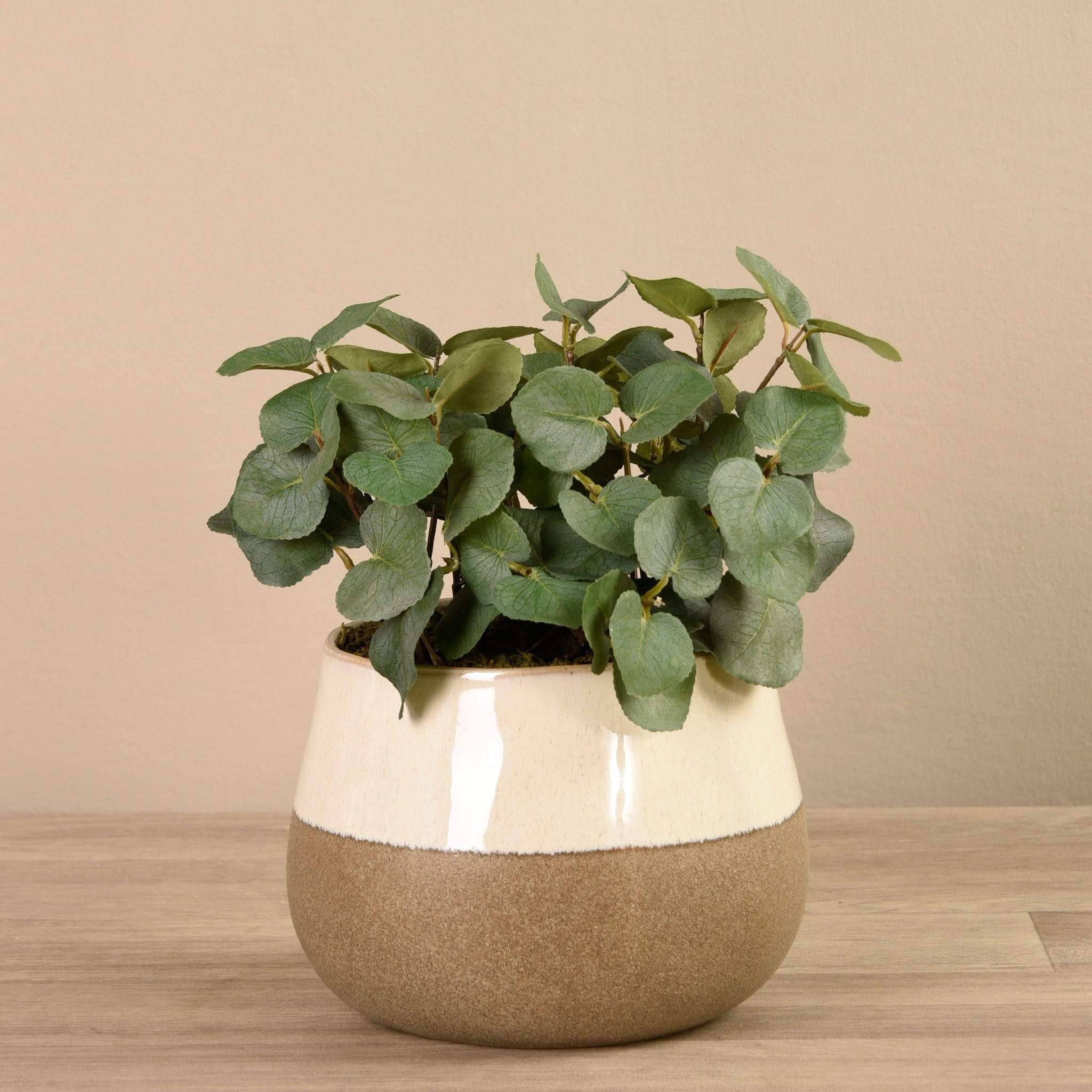 Artificial Eucalyptus Arrangement in Ceramic Vase - Image 3