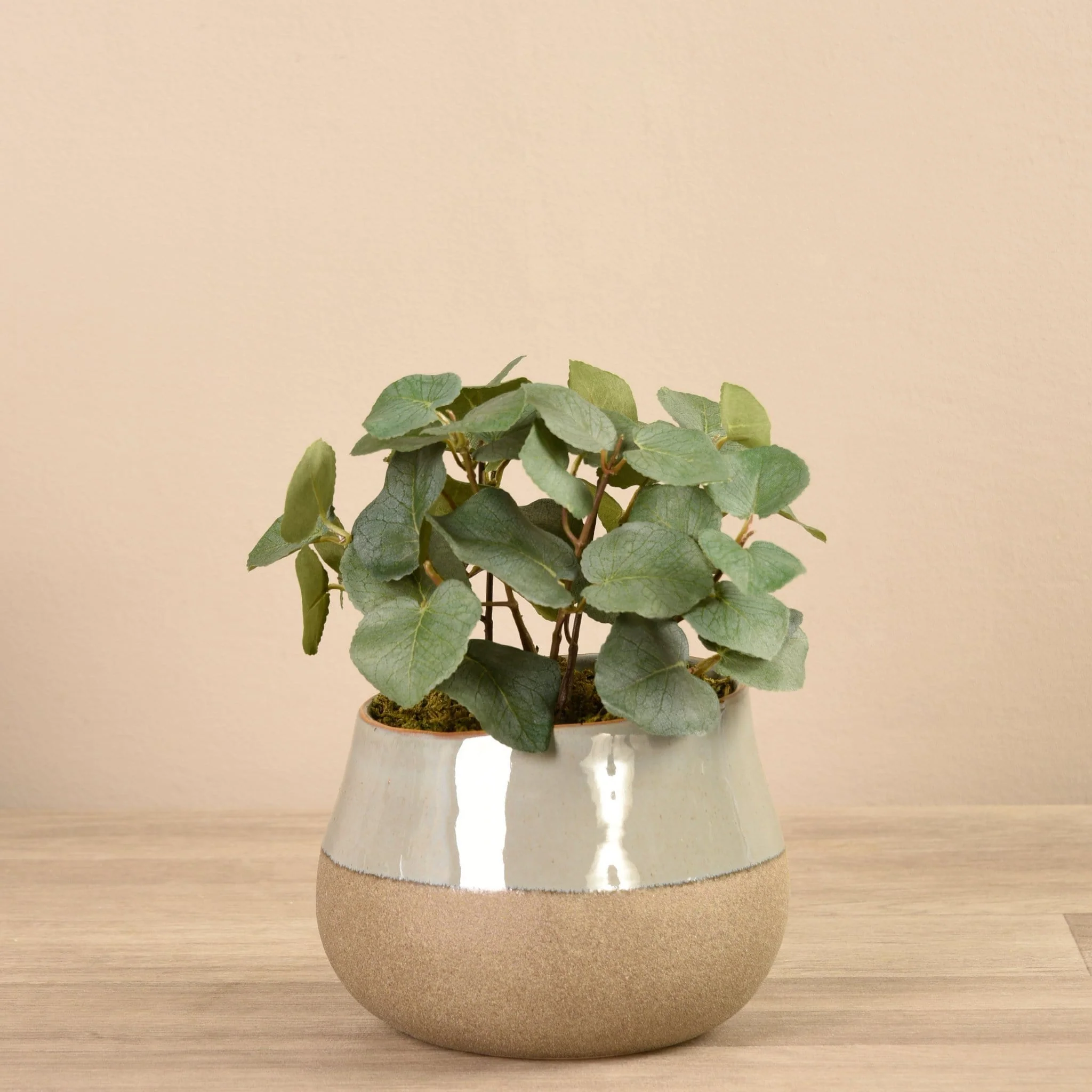 Artificial Eucalyptus Arrangement in Ceramic Vase - Image 2