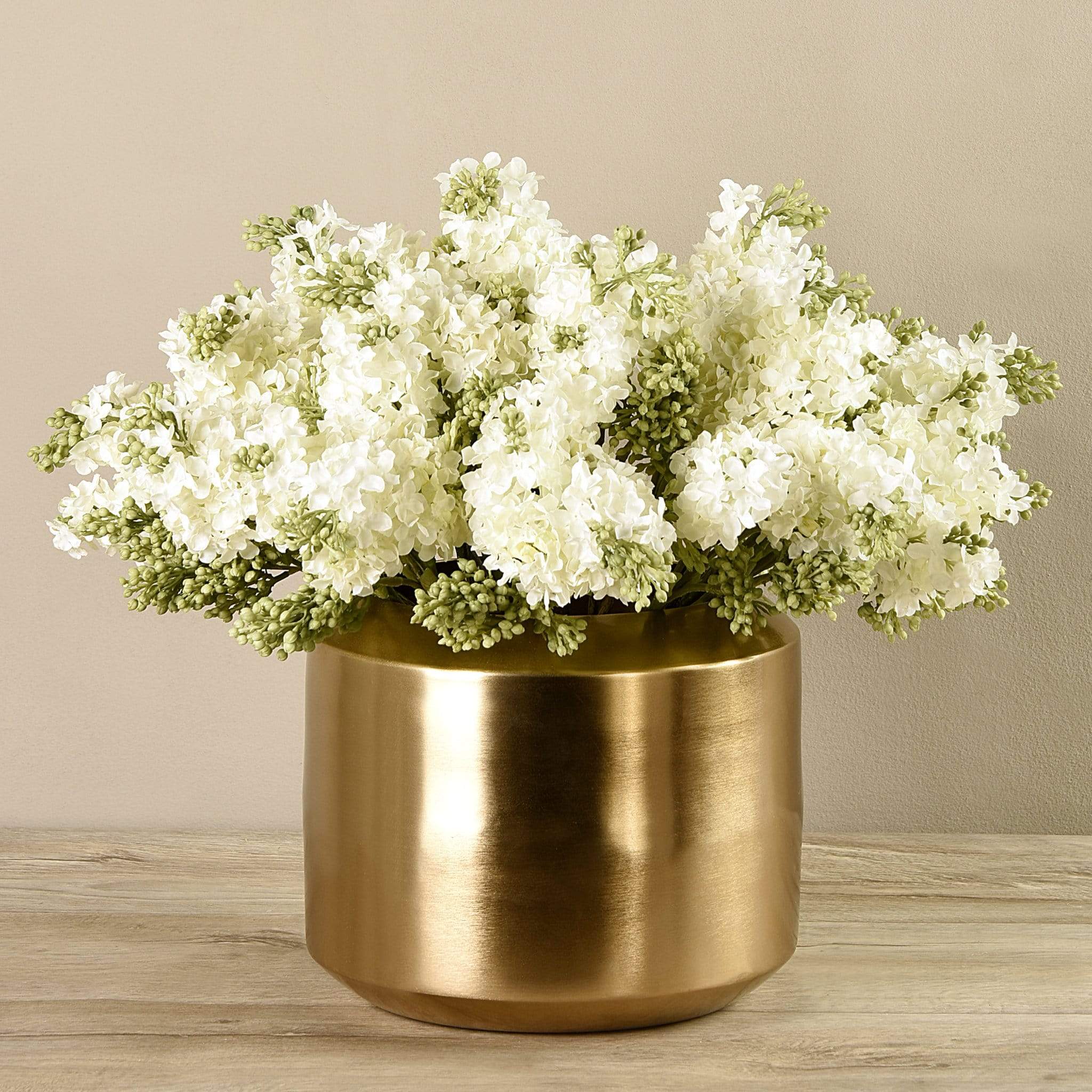 Artificial Hybrid Arrangement In Gold Vase