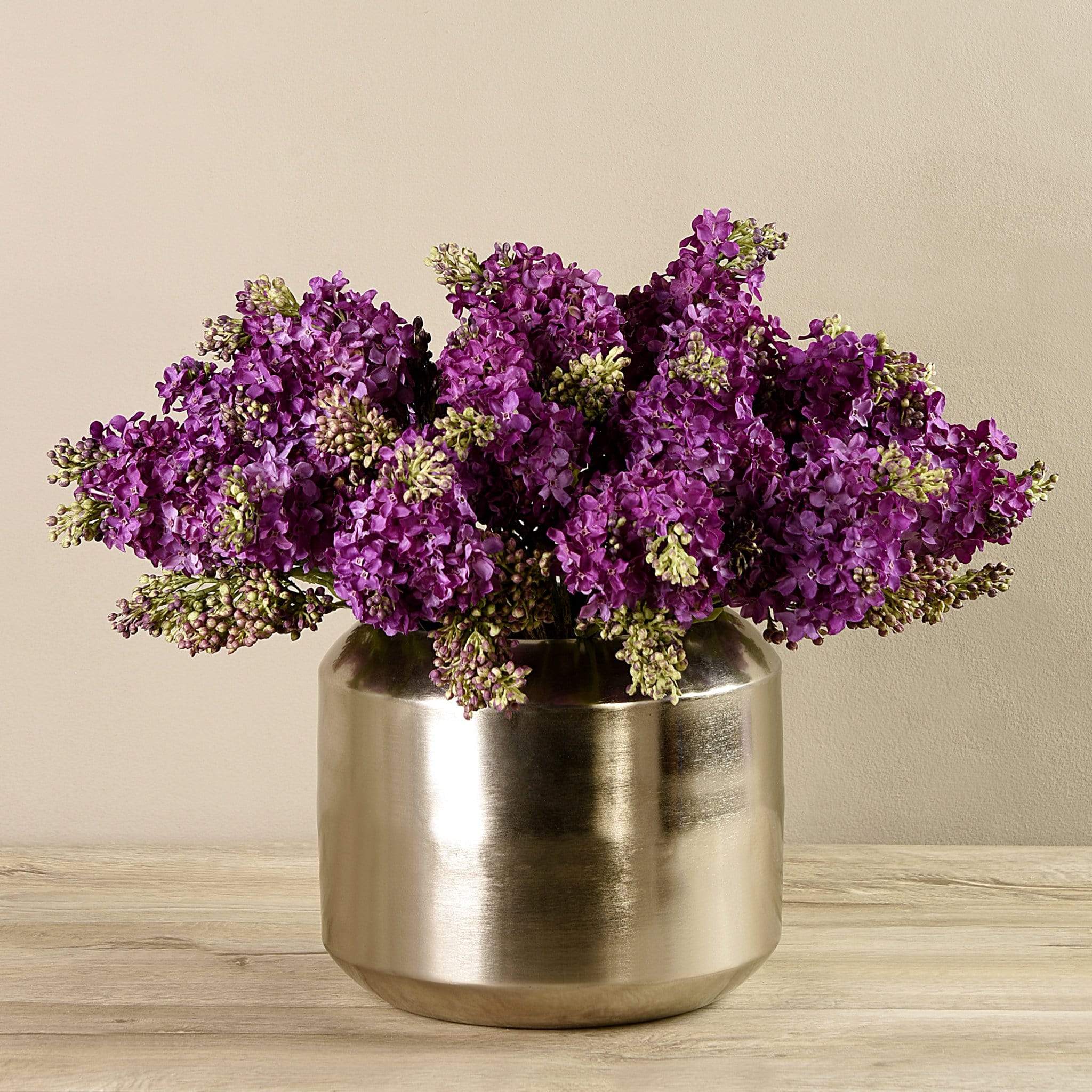 Artificial Hybrid Arrangement in Silver Vase - Image 2