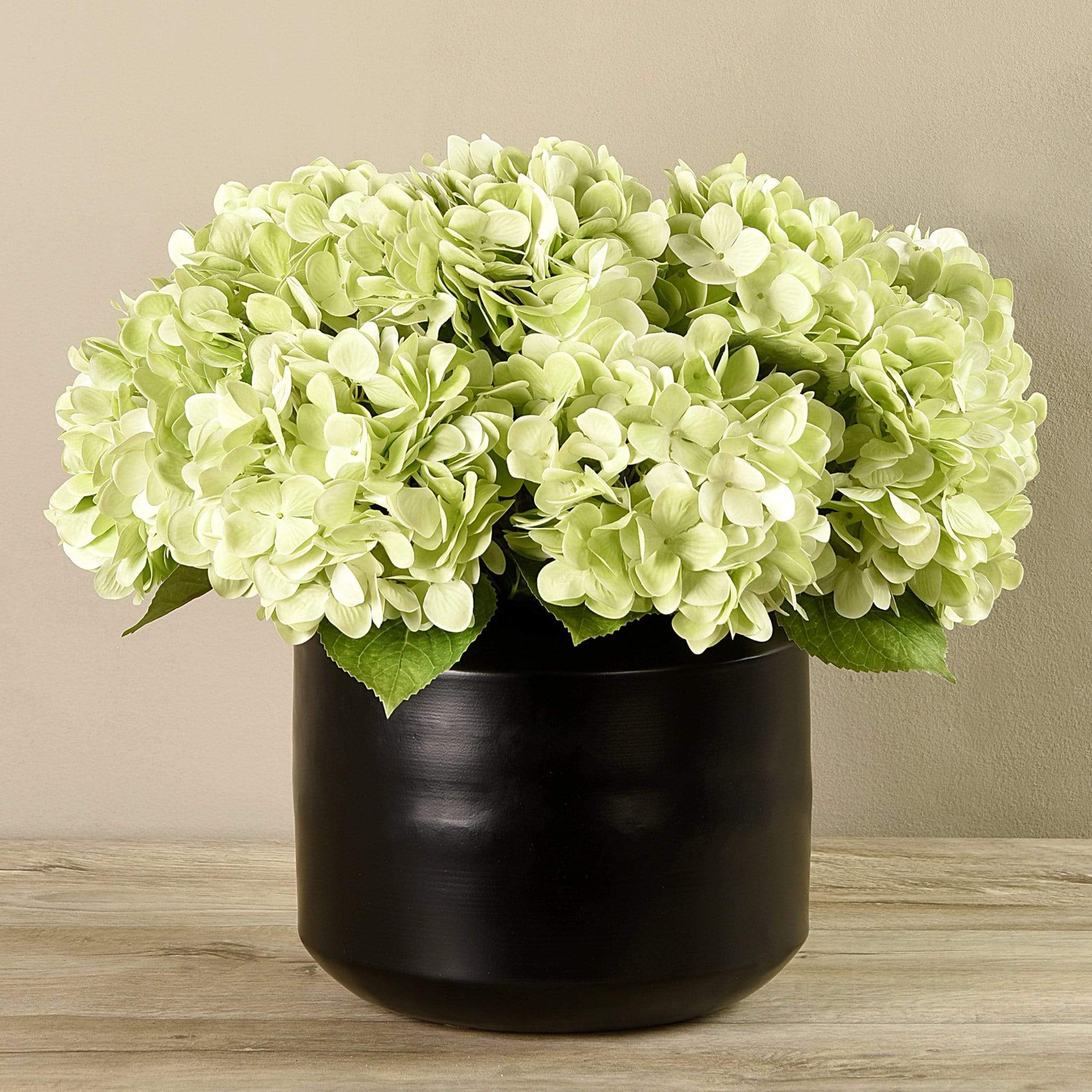 Artificial Hydrangea Arrangement in Black Vase - Image 5