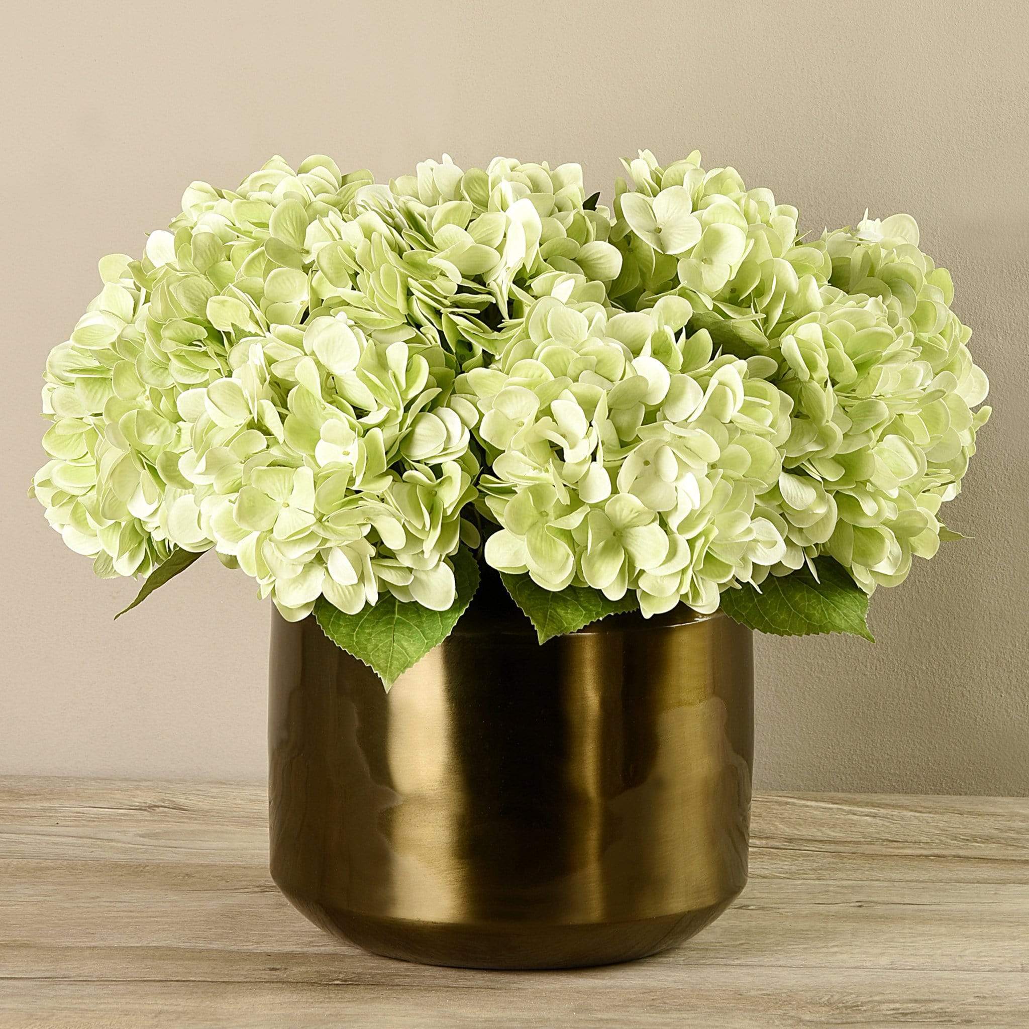 Artificial Hydrangea Arrangement in Copper Vase - Image 5