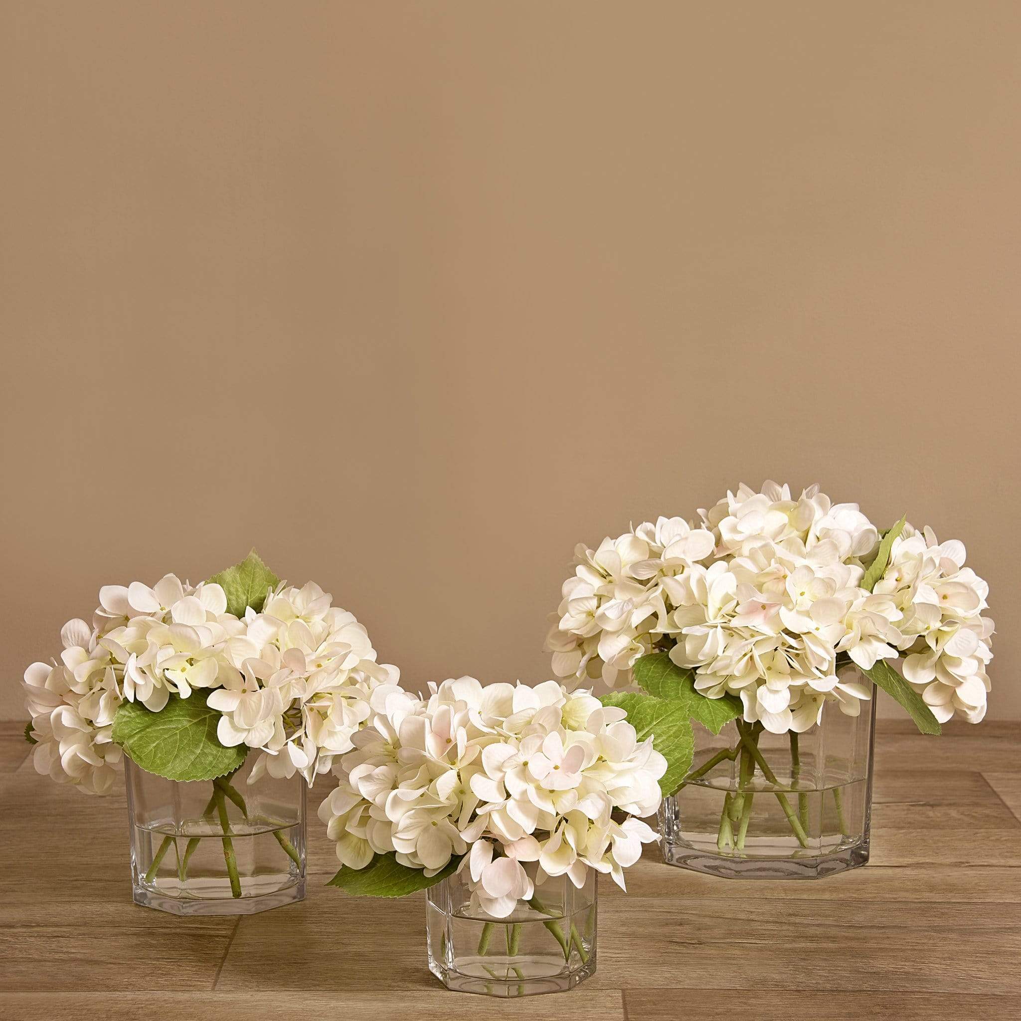 Hydrangea Arrangement in Glass Vase