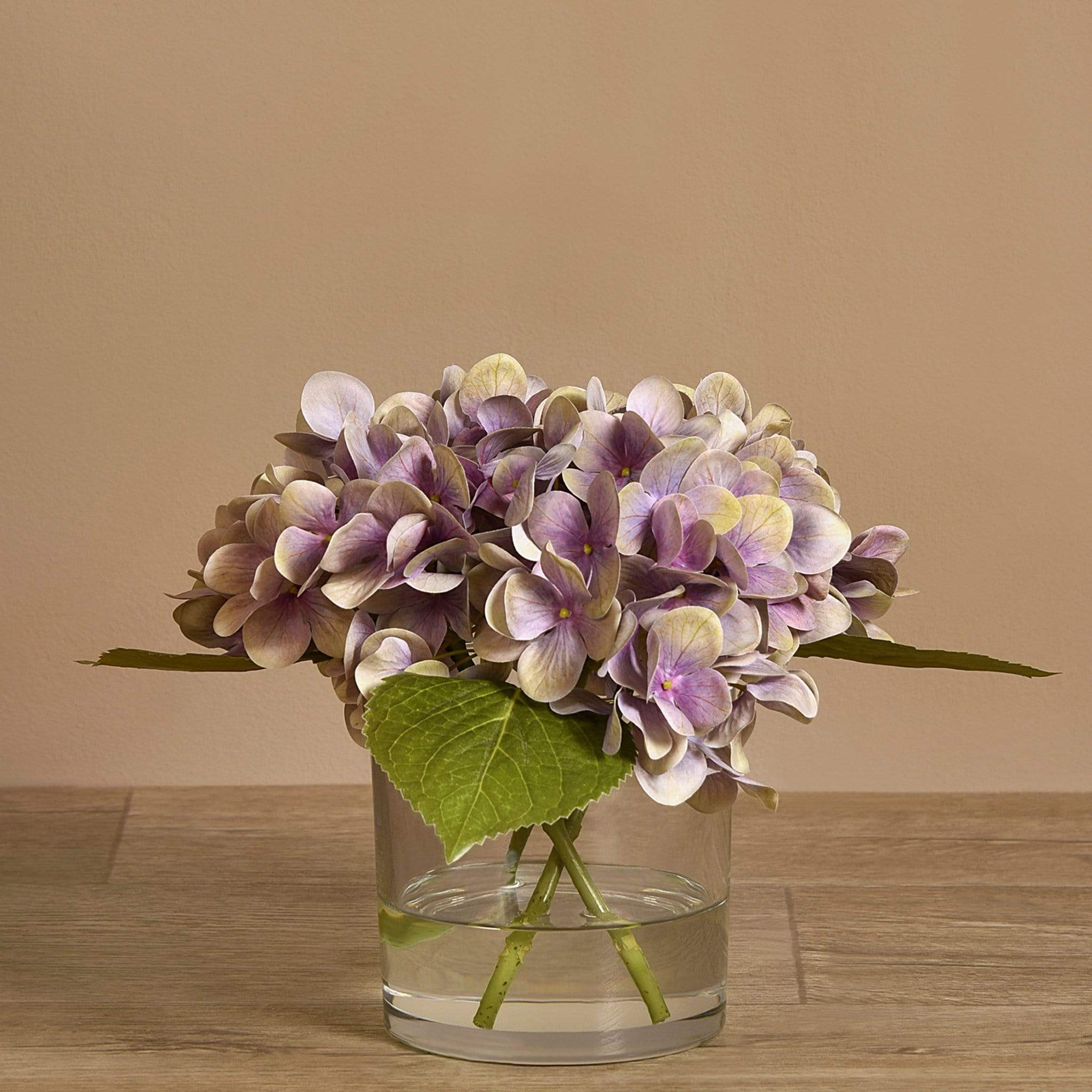 Artificial Hydrangea Arrangement in Glass Vase - Image 11