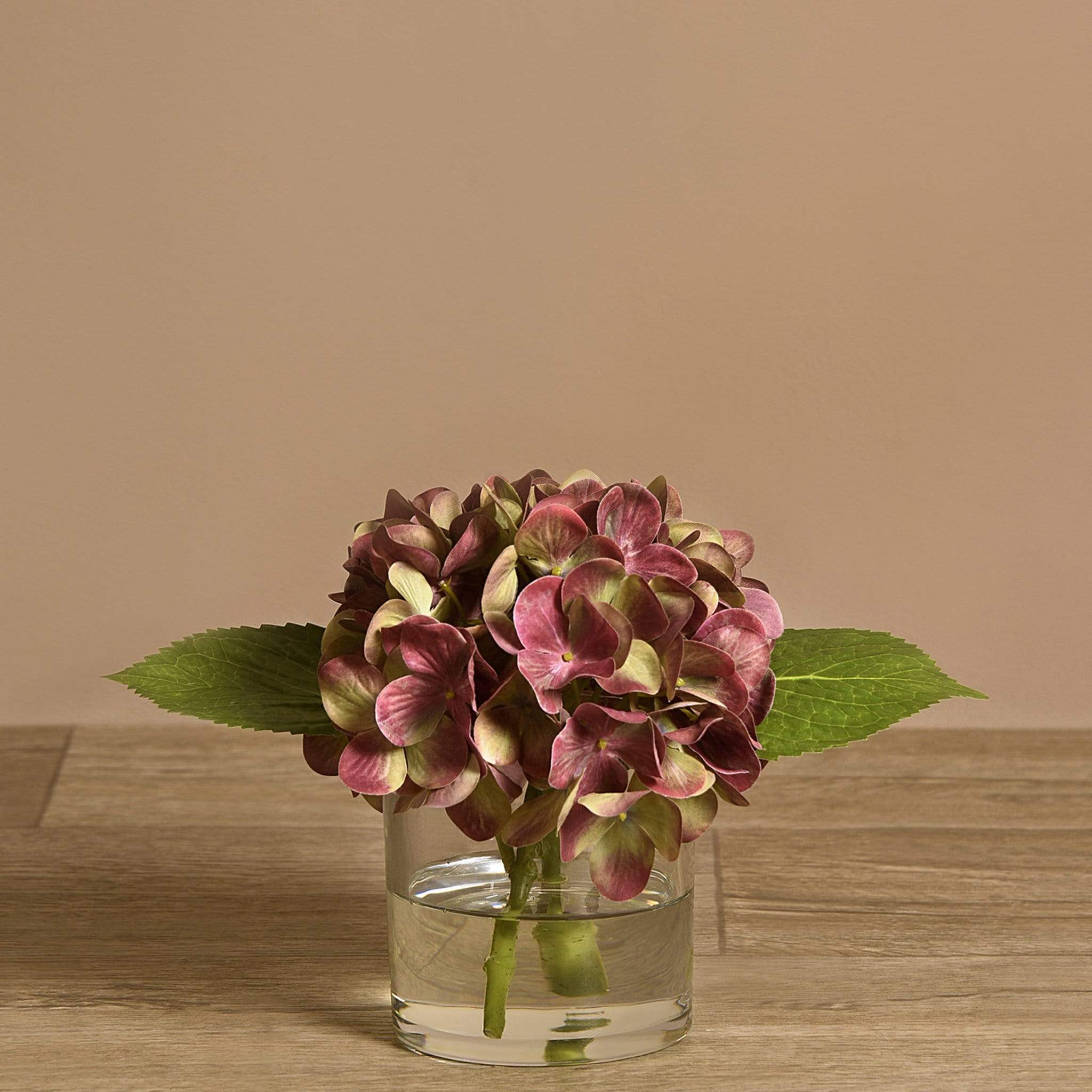 Artificial Hydrangea Arrangement in Glass Vase - Image 14