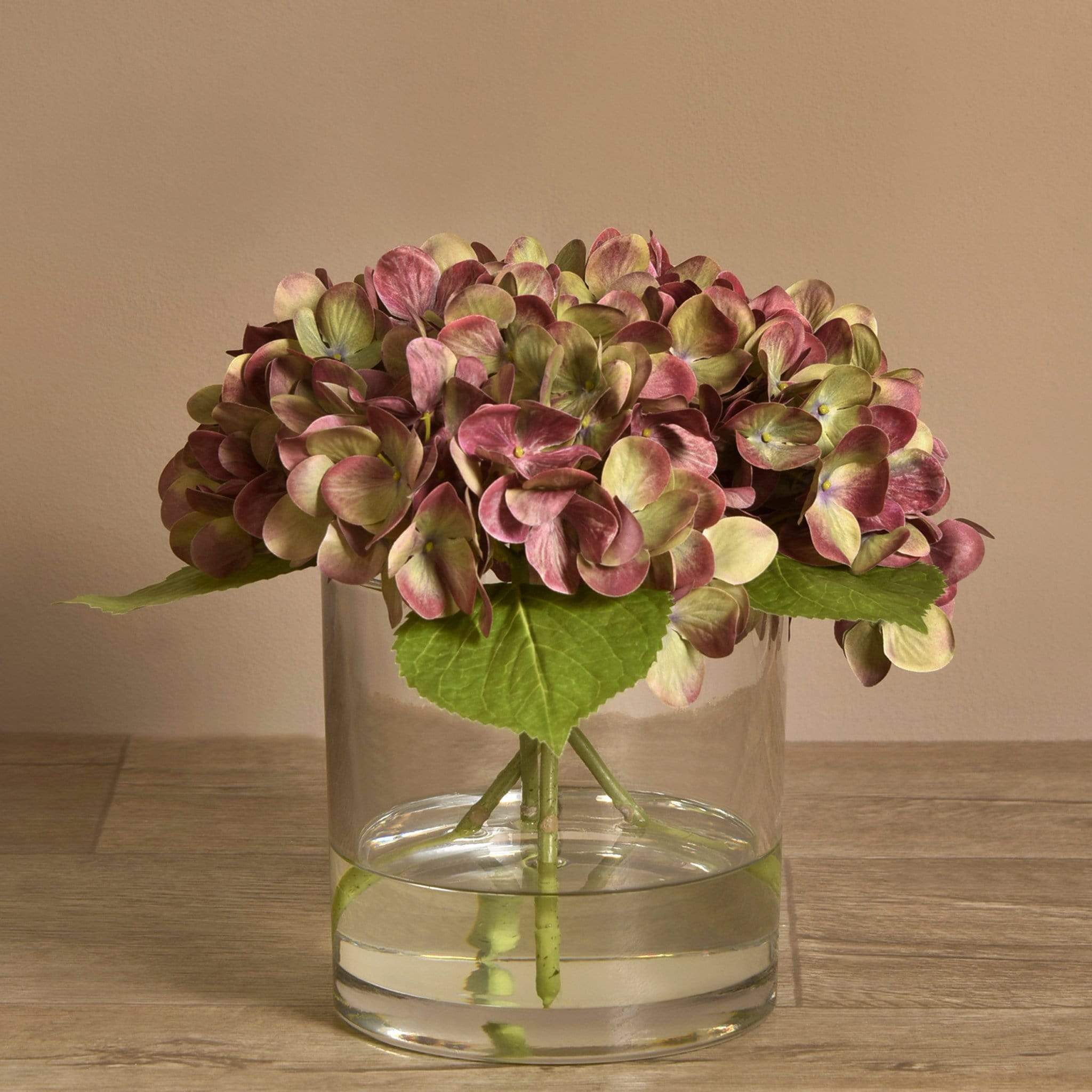 Artificial Hydrangea Arrangement in Glass Vase - Image 16