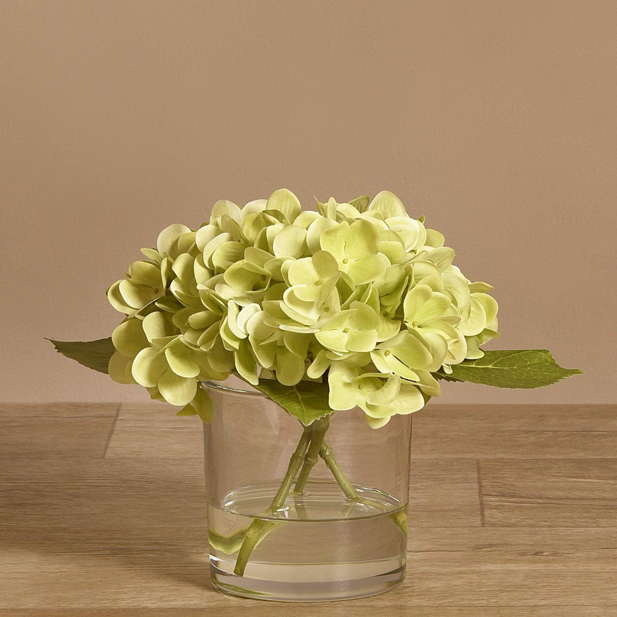 Artificial Hydrangea Arrangement in Glass Vase - Image 19