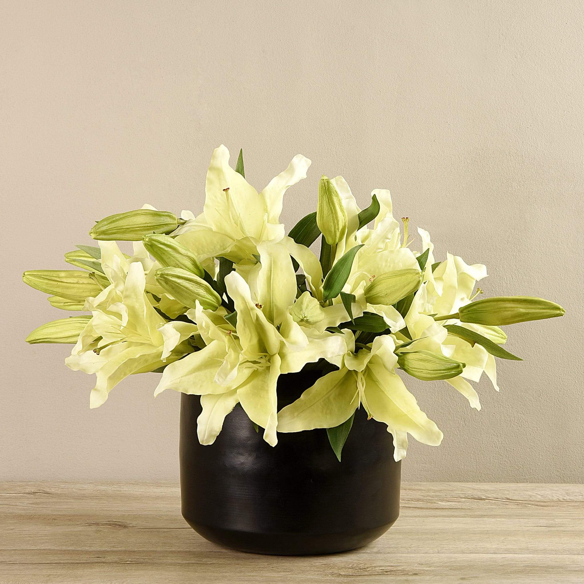 Artificial Lily in Black Vase - Image 2