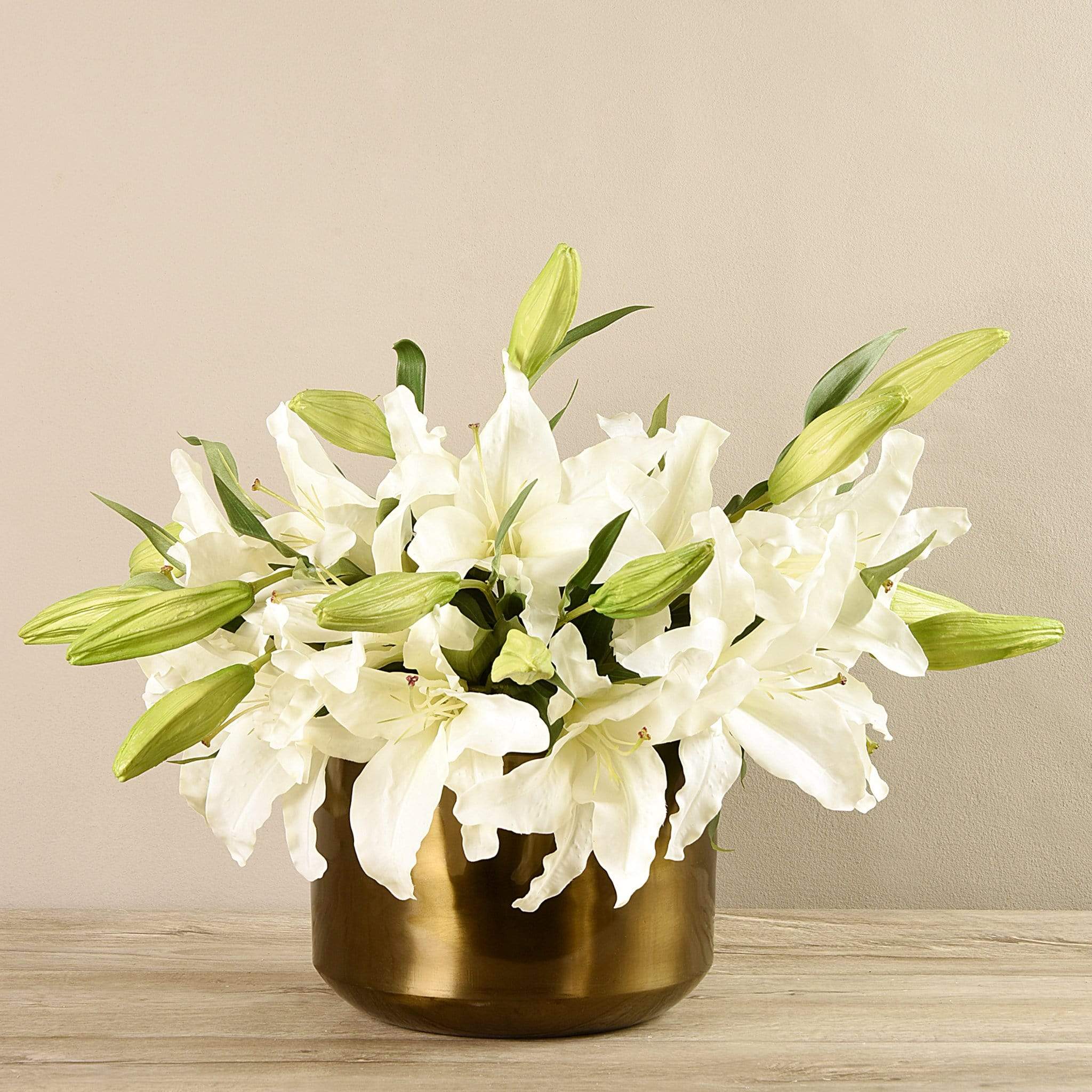 Artificial Lily in Copper Vase
