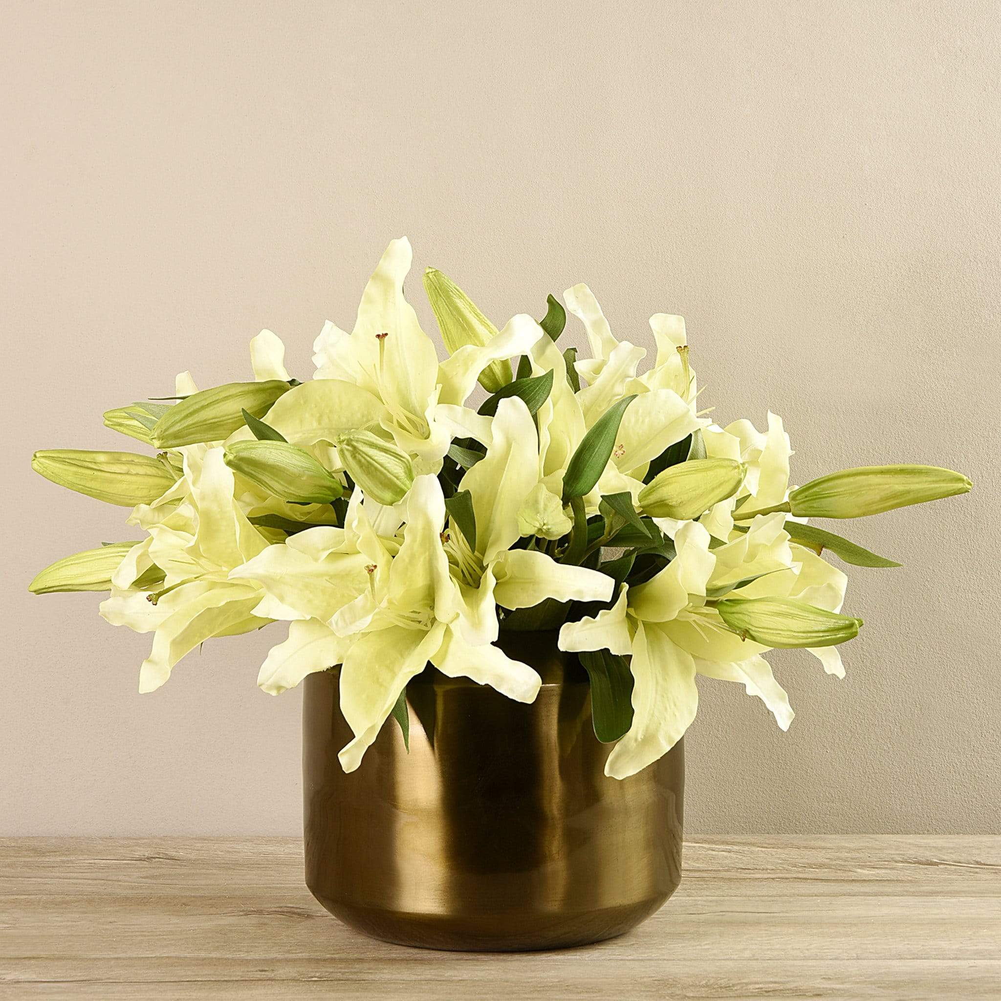 Artificial Lily in Copper Vase - Image 2