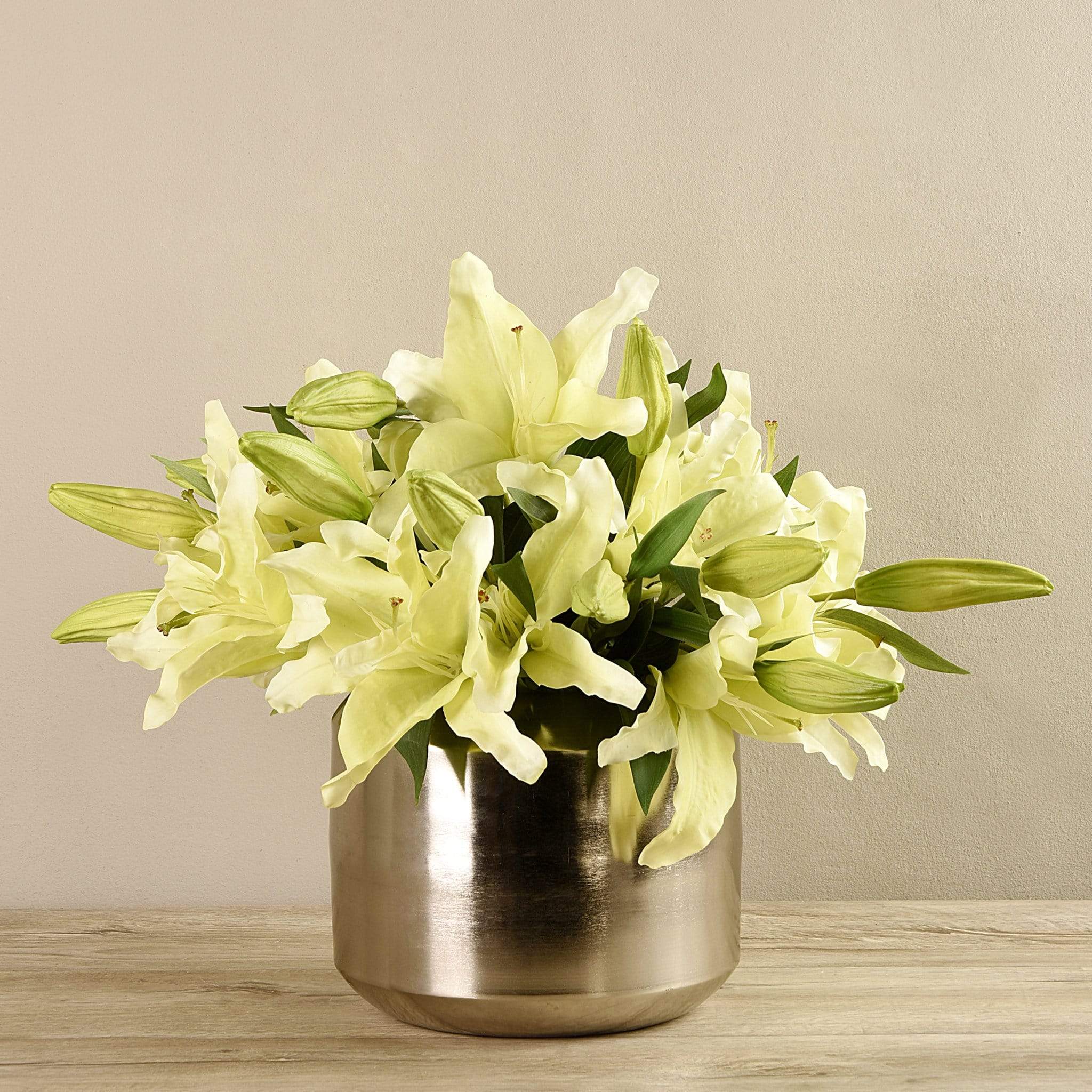 Artificial Lily in Silver Vase - Image 2