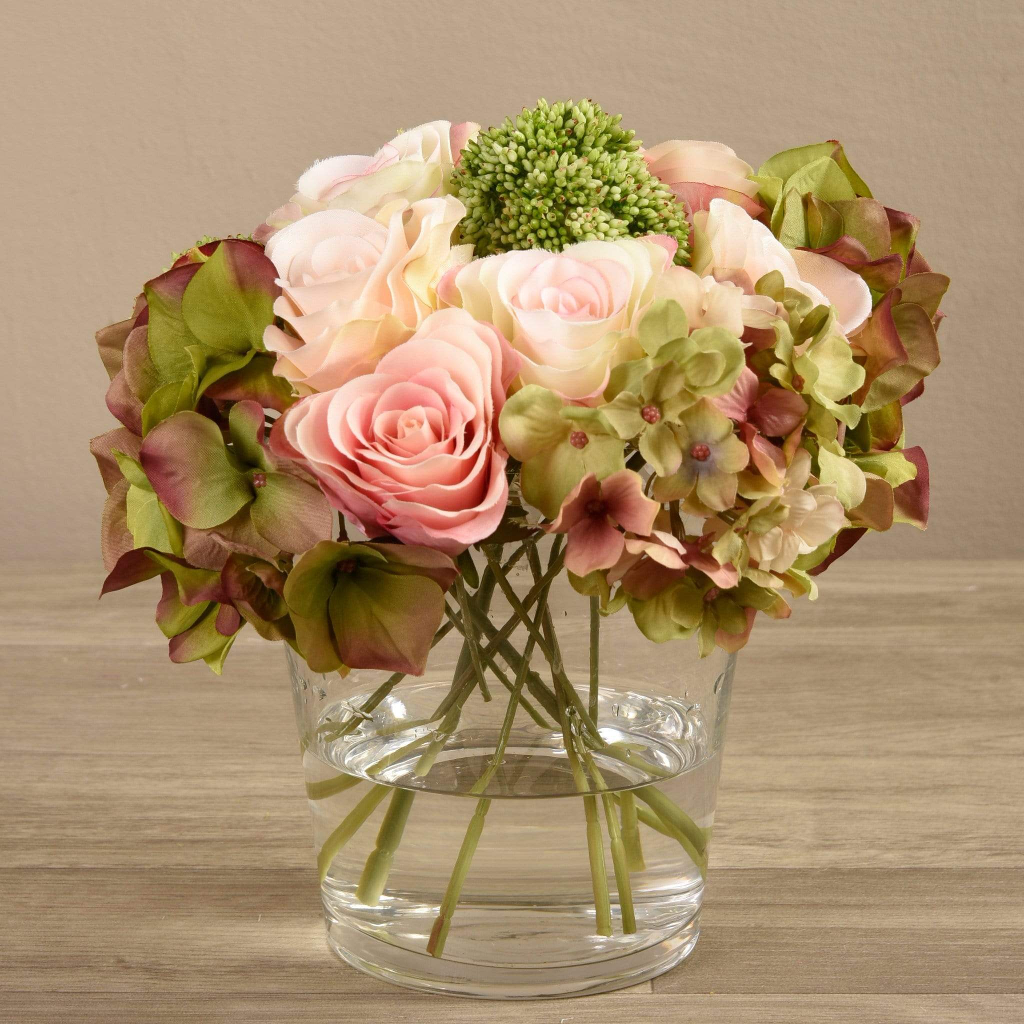Mixed Flower Arrangement in Glass Vase
