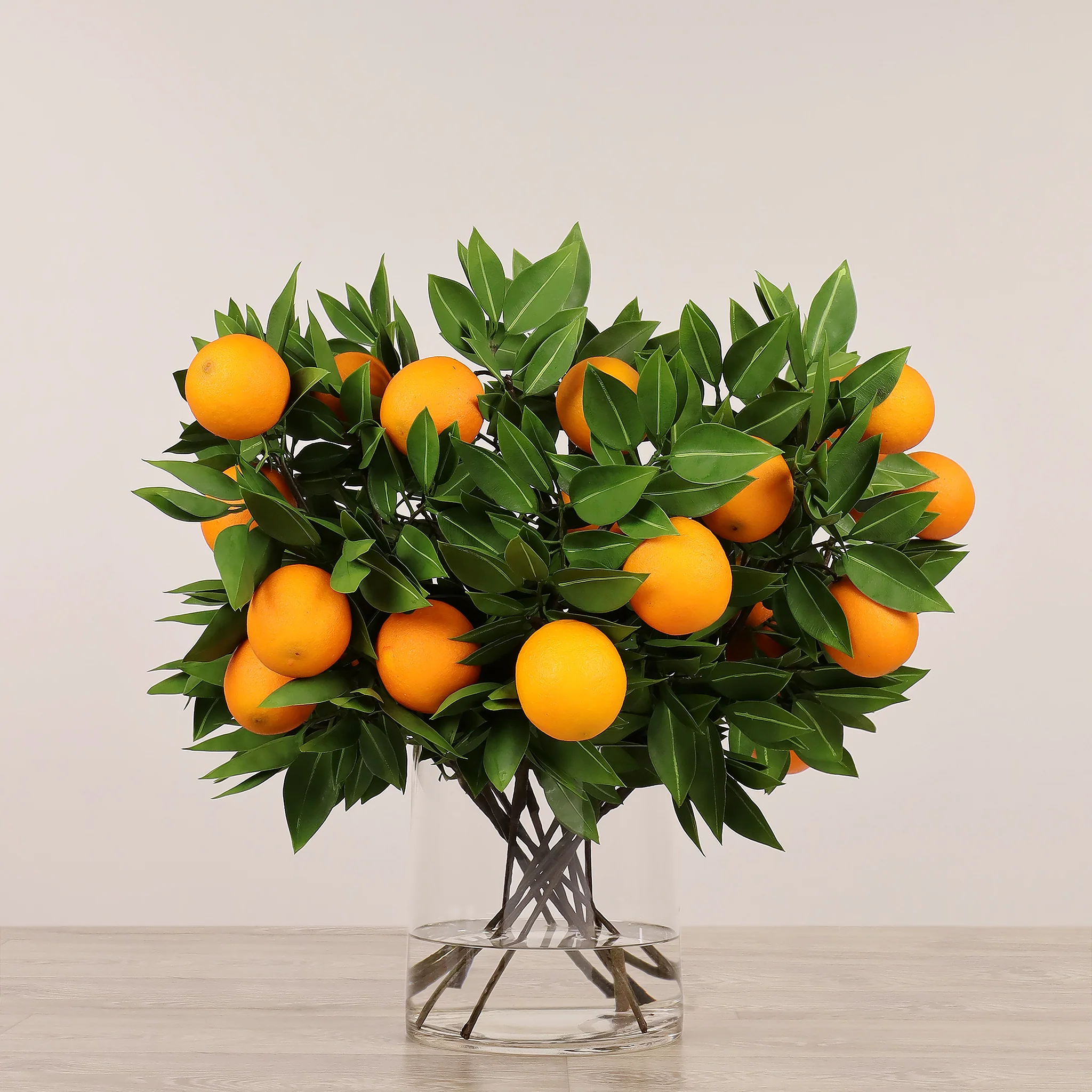 Orange Teardrop Arrangement in Glass Vase - Image 2