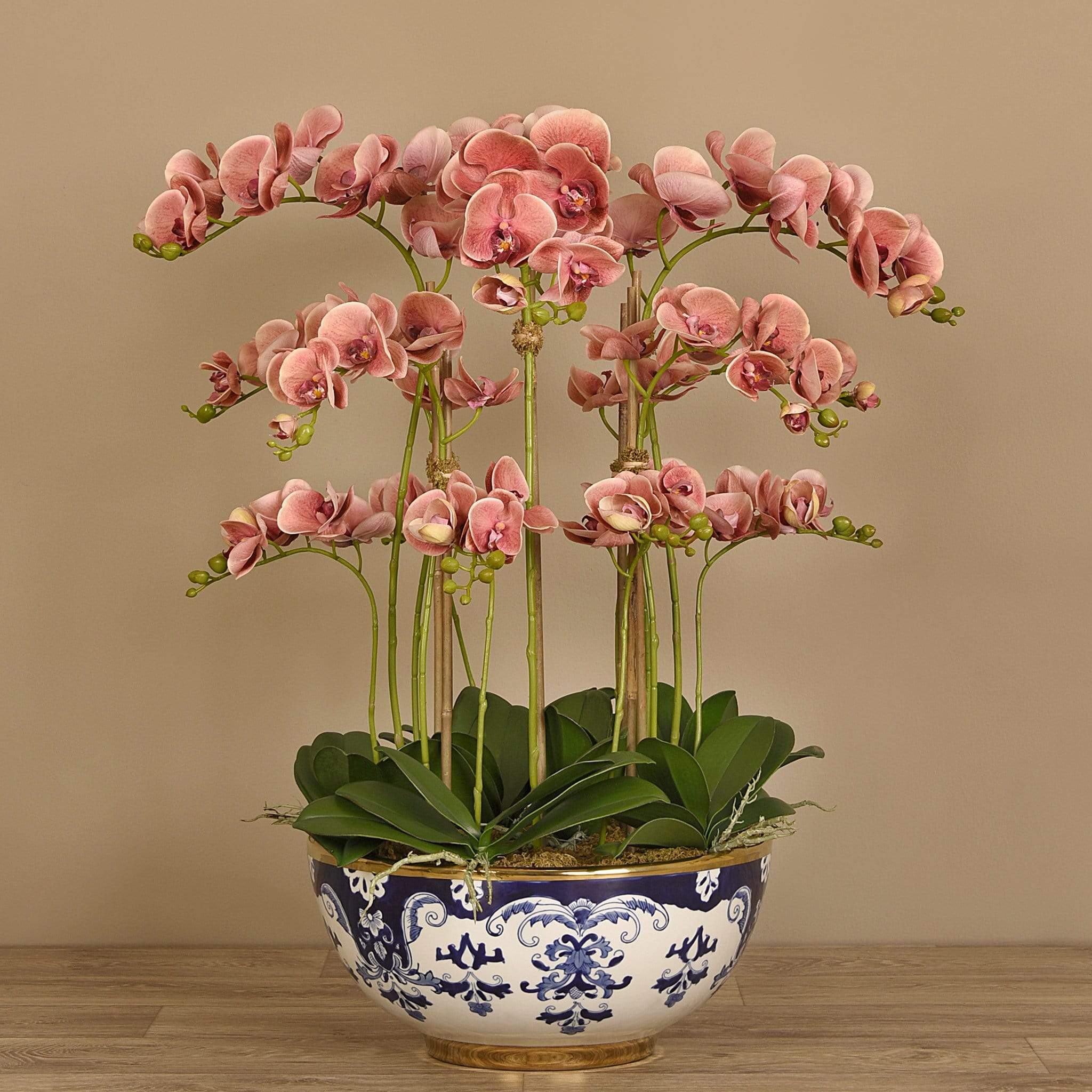 Orchid Arrangement in Ceramic Vase - Image 2