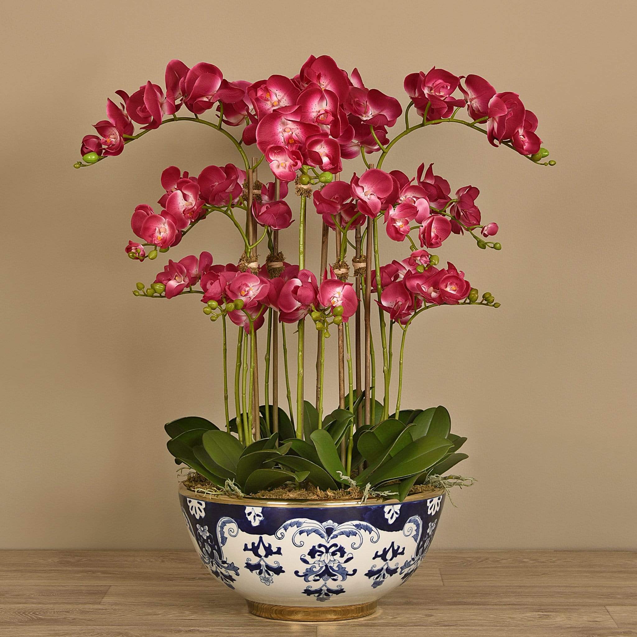 Orchid Arrangement in Ceramic Vase - Image 4