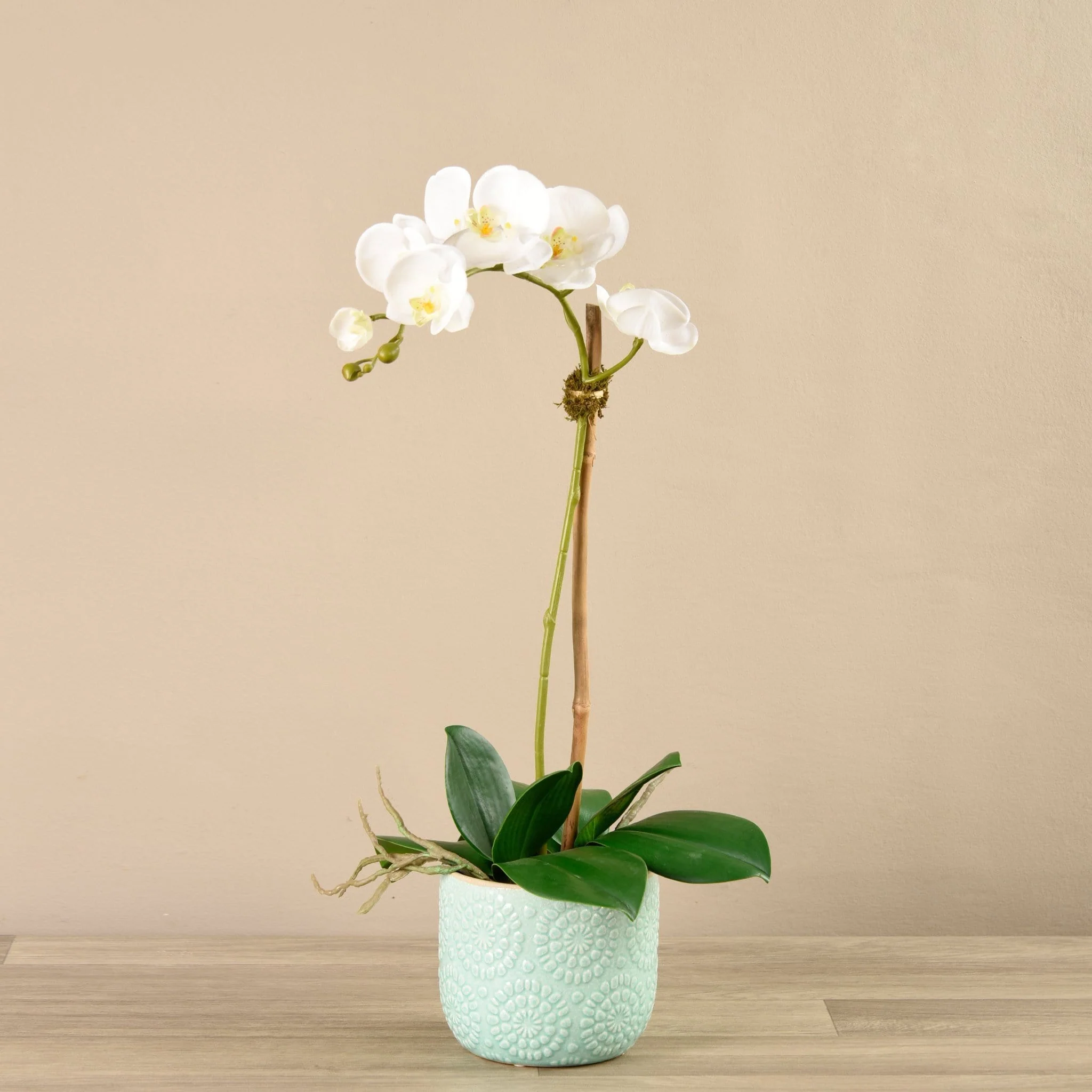 Orchid Arrangement in Ceramic Vase - Image 2