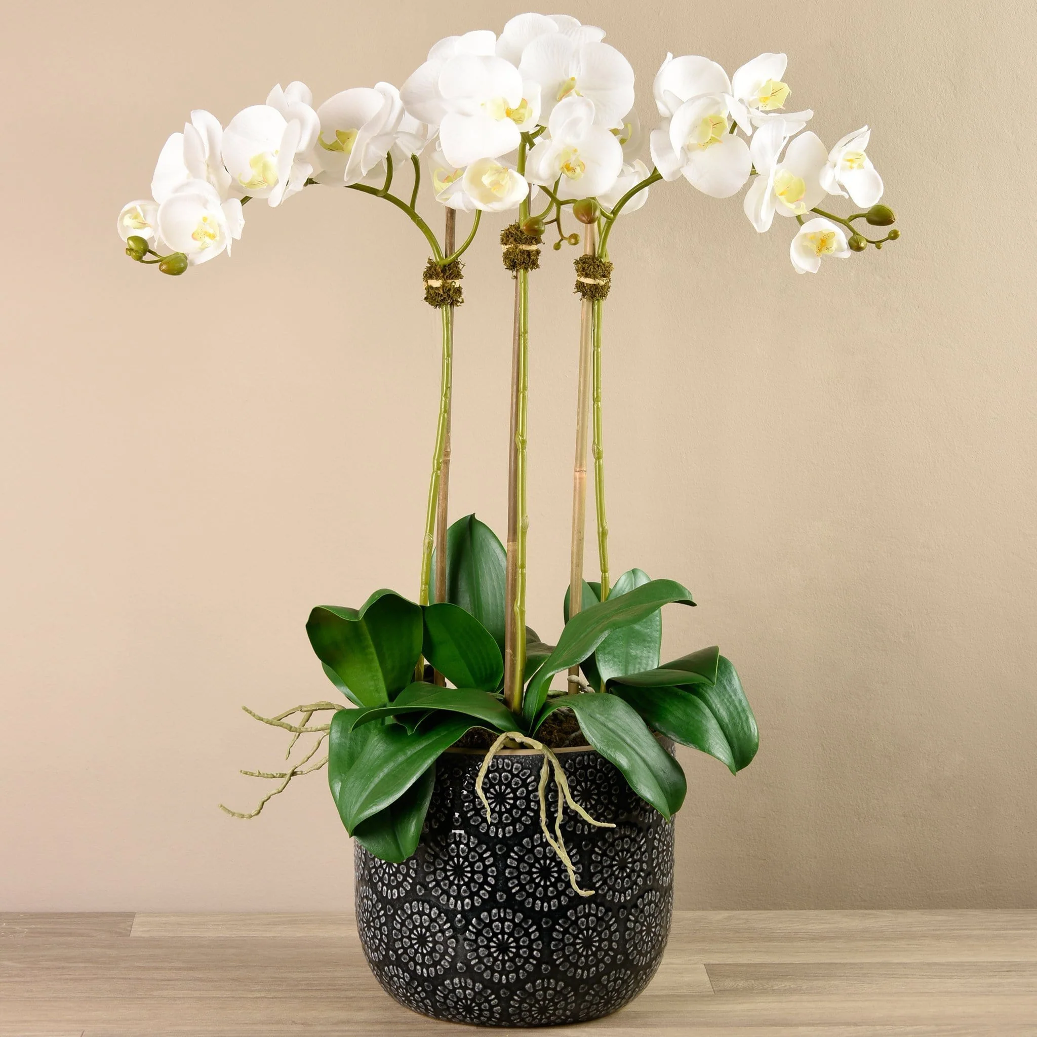 Orchid Arrangement in Ceramic Vase - Image 4