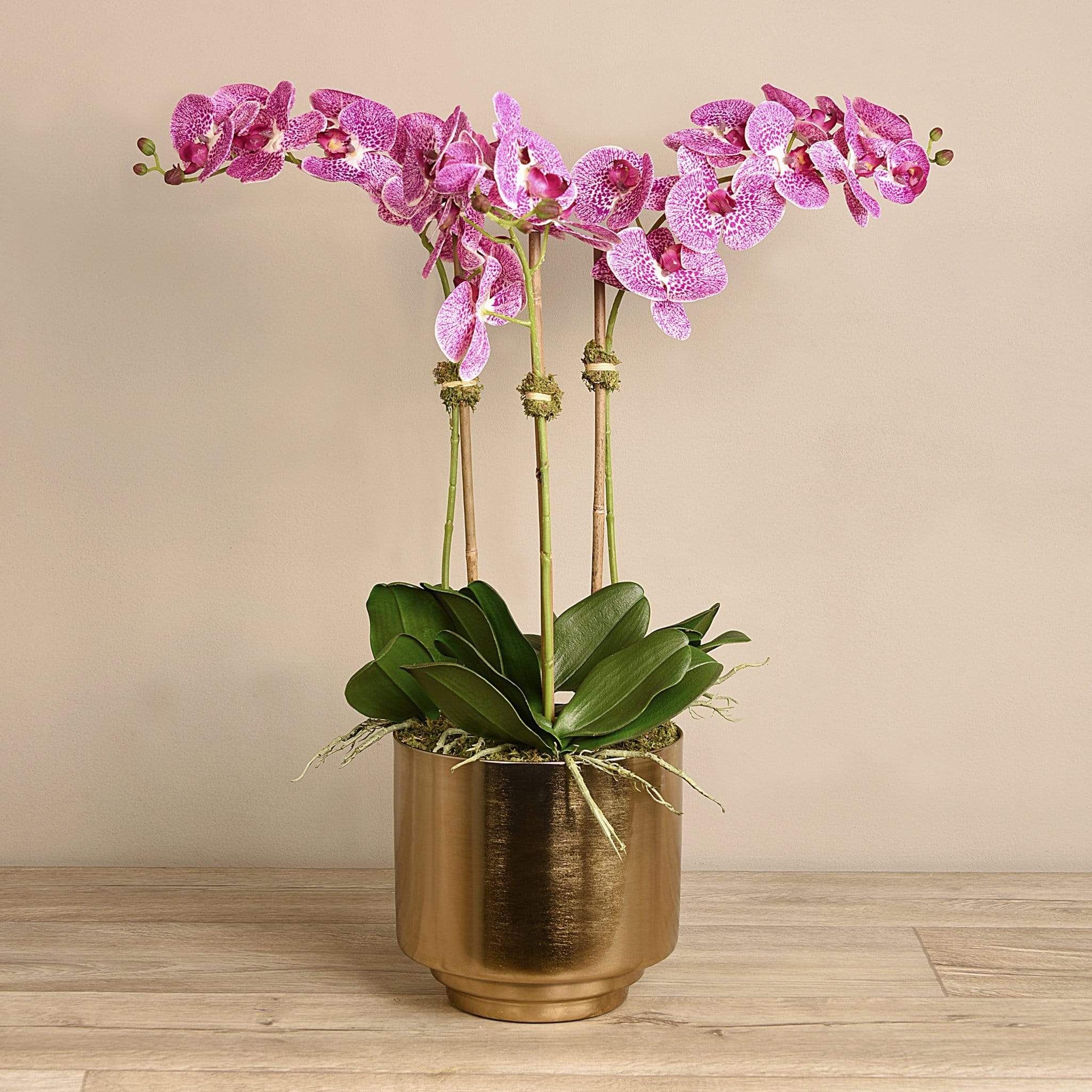 Artificial Orchid in Gold Vase - Image 10
