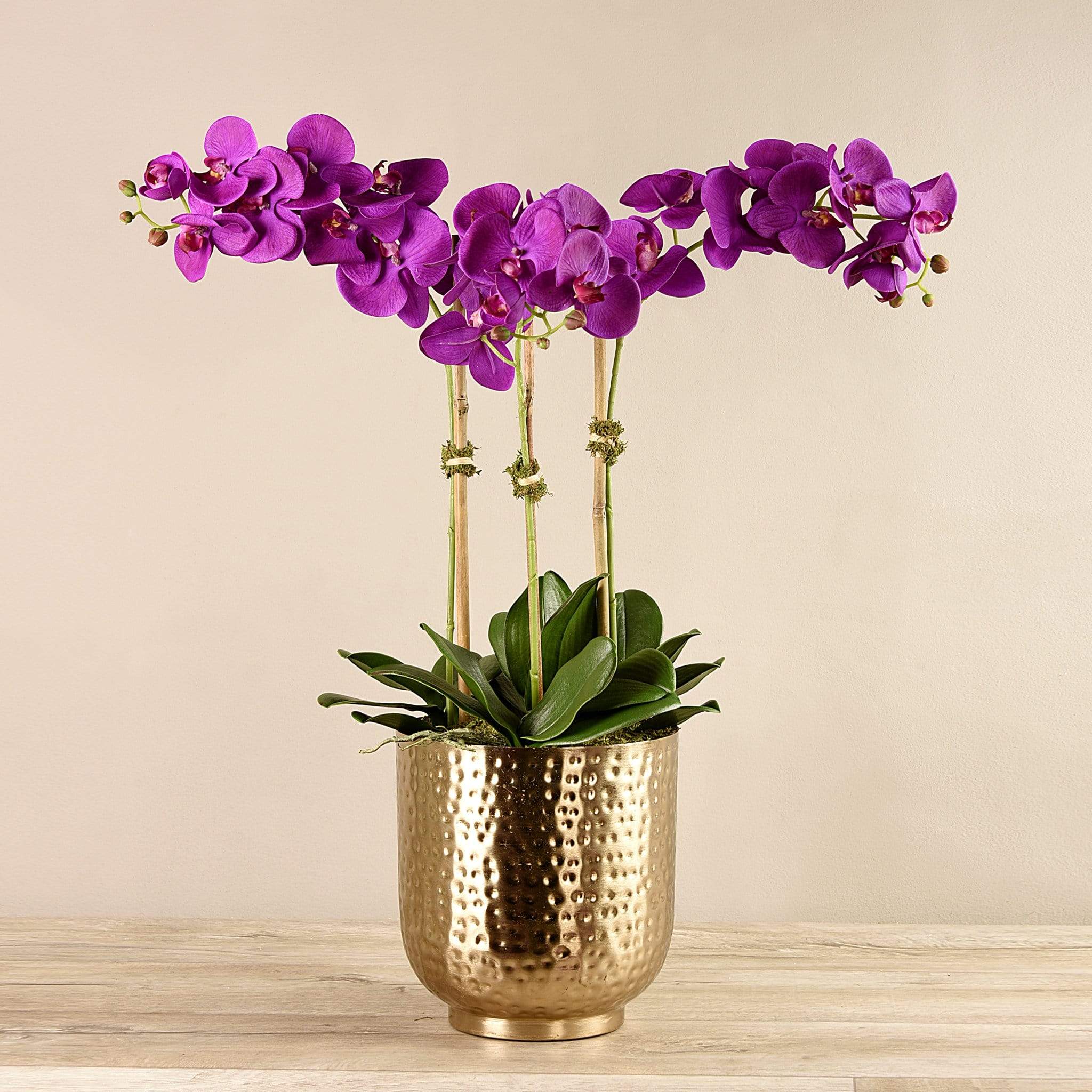 Artificial Orchid in Gold Vase - Image 5