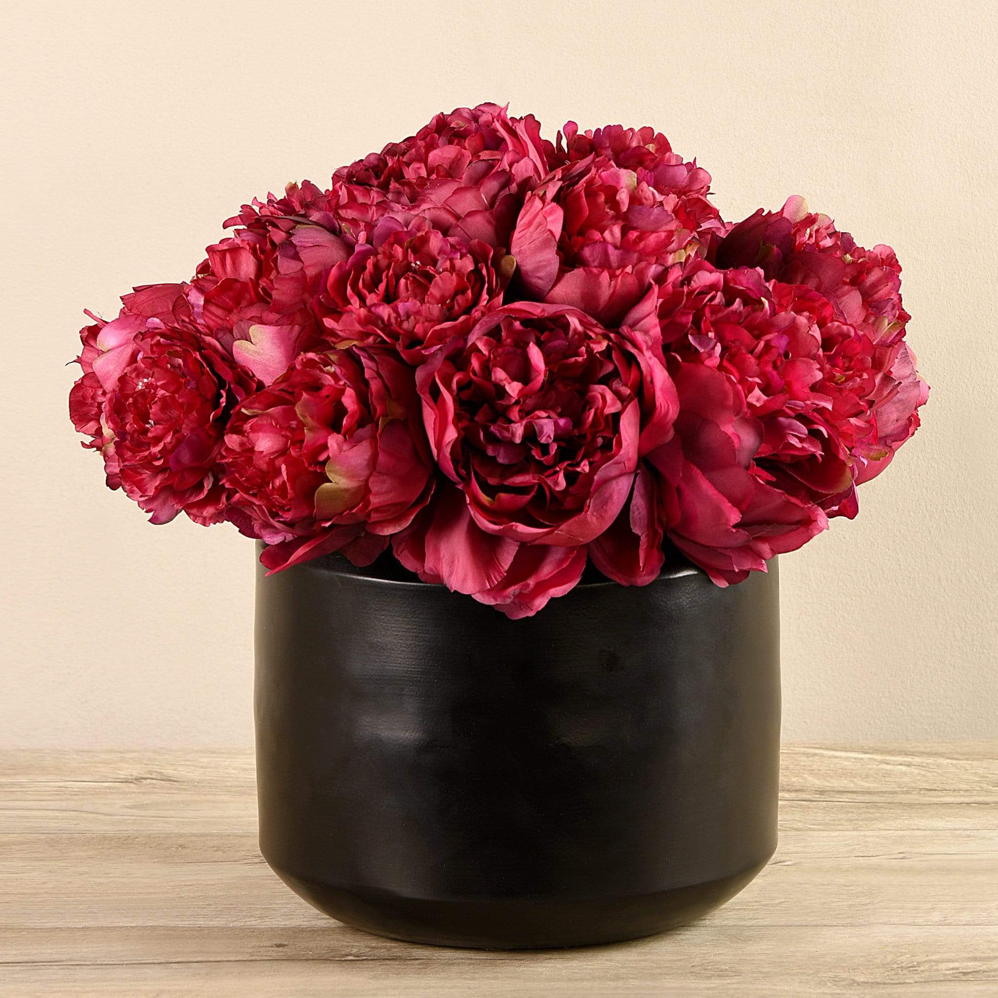 Artificial Peony in Black Vase - Image 2