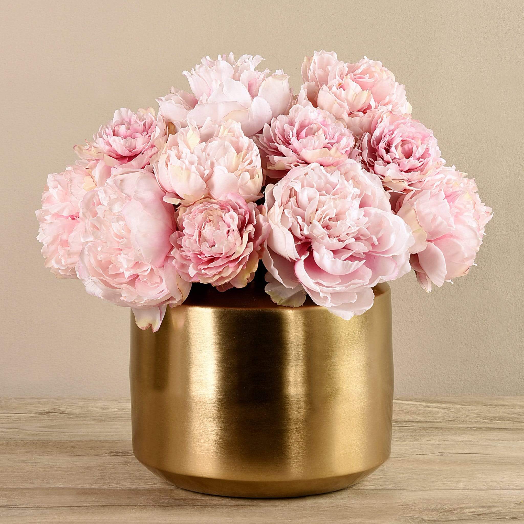 Artificial Peony in Gold Vase