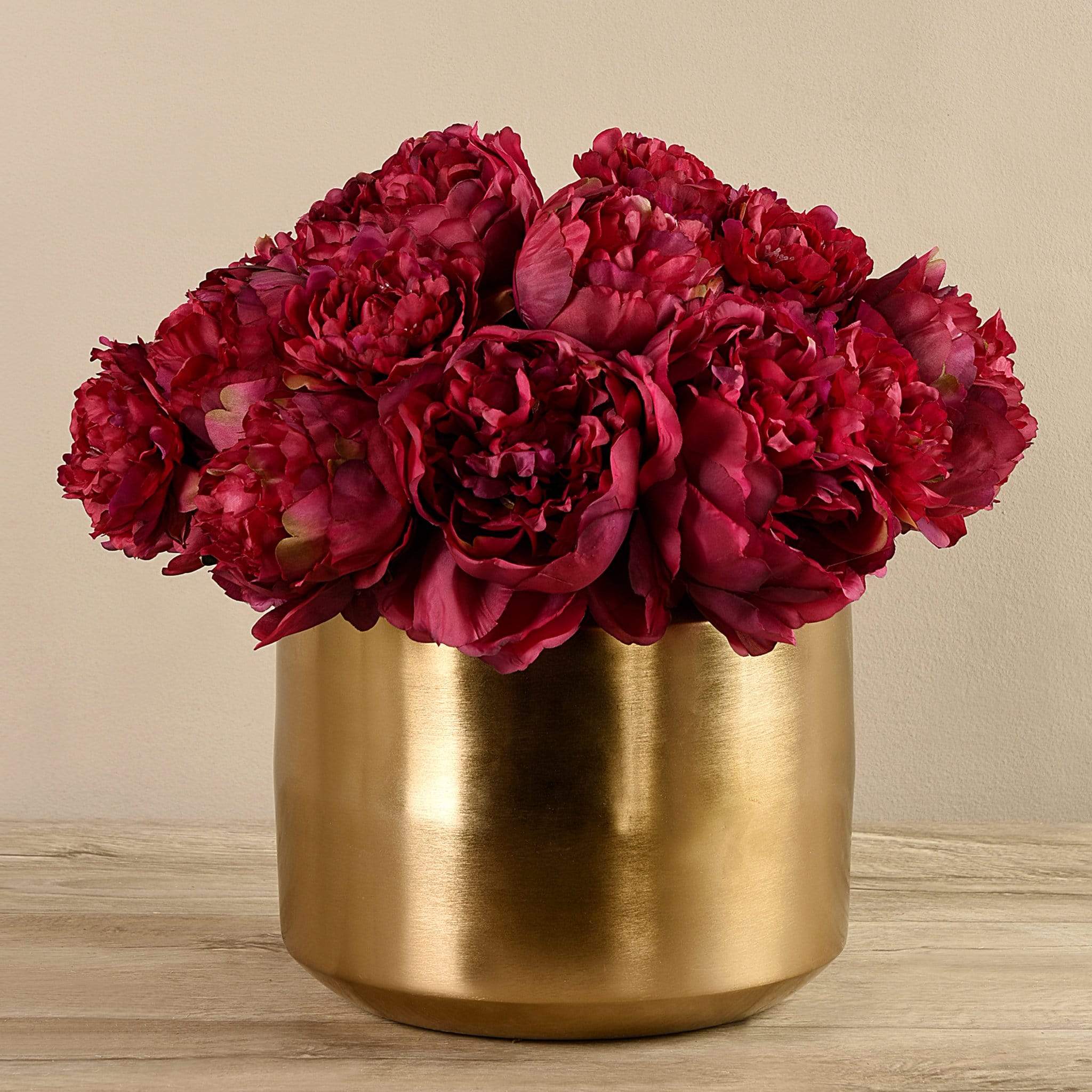 Artificial Peony in Gold Vase - Image 2