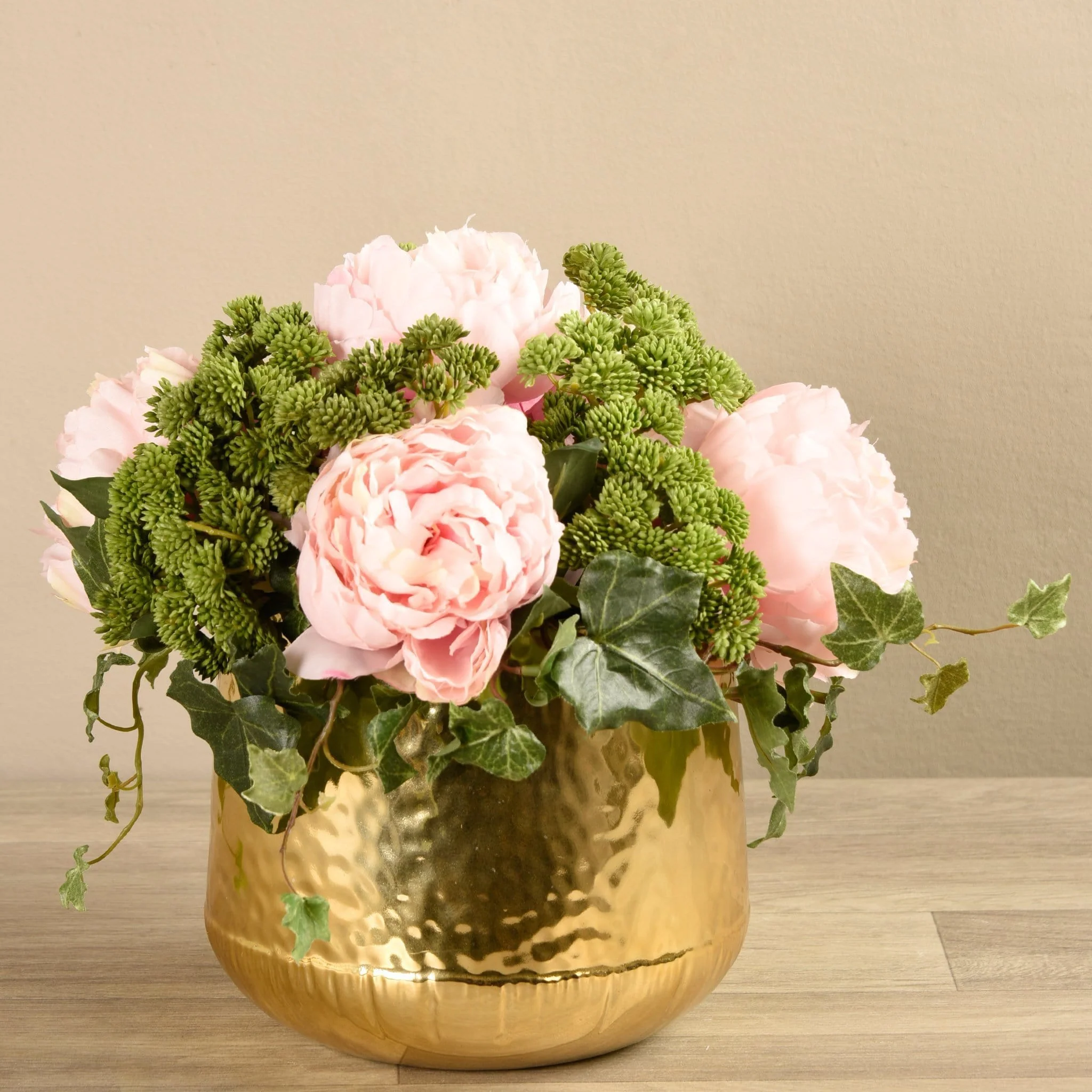 Artificial Peony & Sedum Arrangement - Image 4