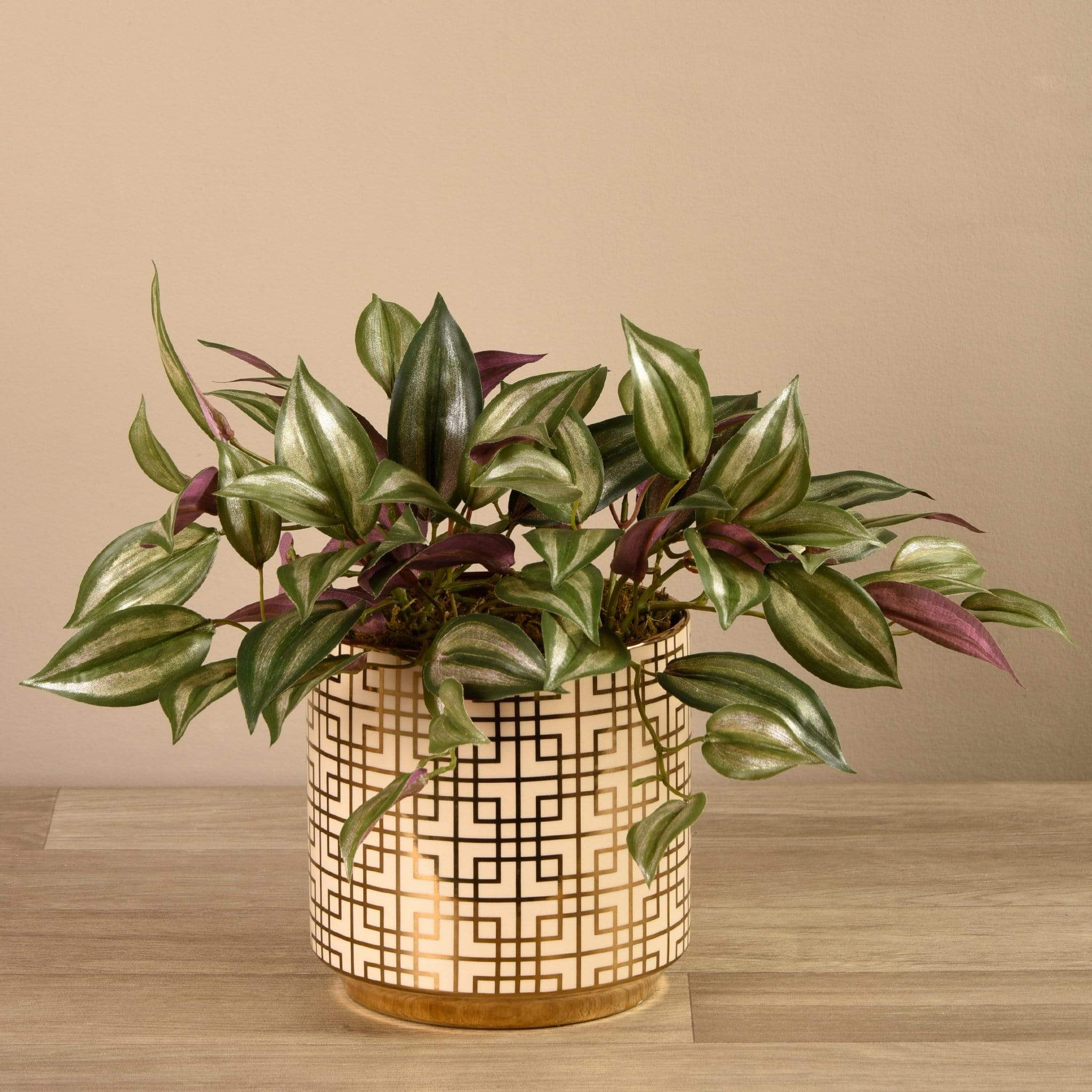 Artificial Potted Dark Vanilla Leaf Plant - Image 3
