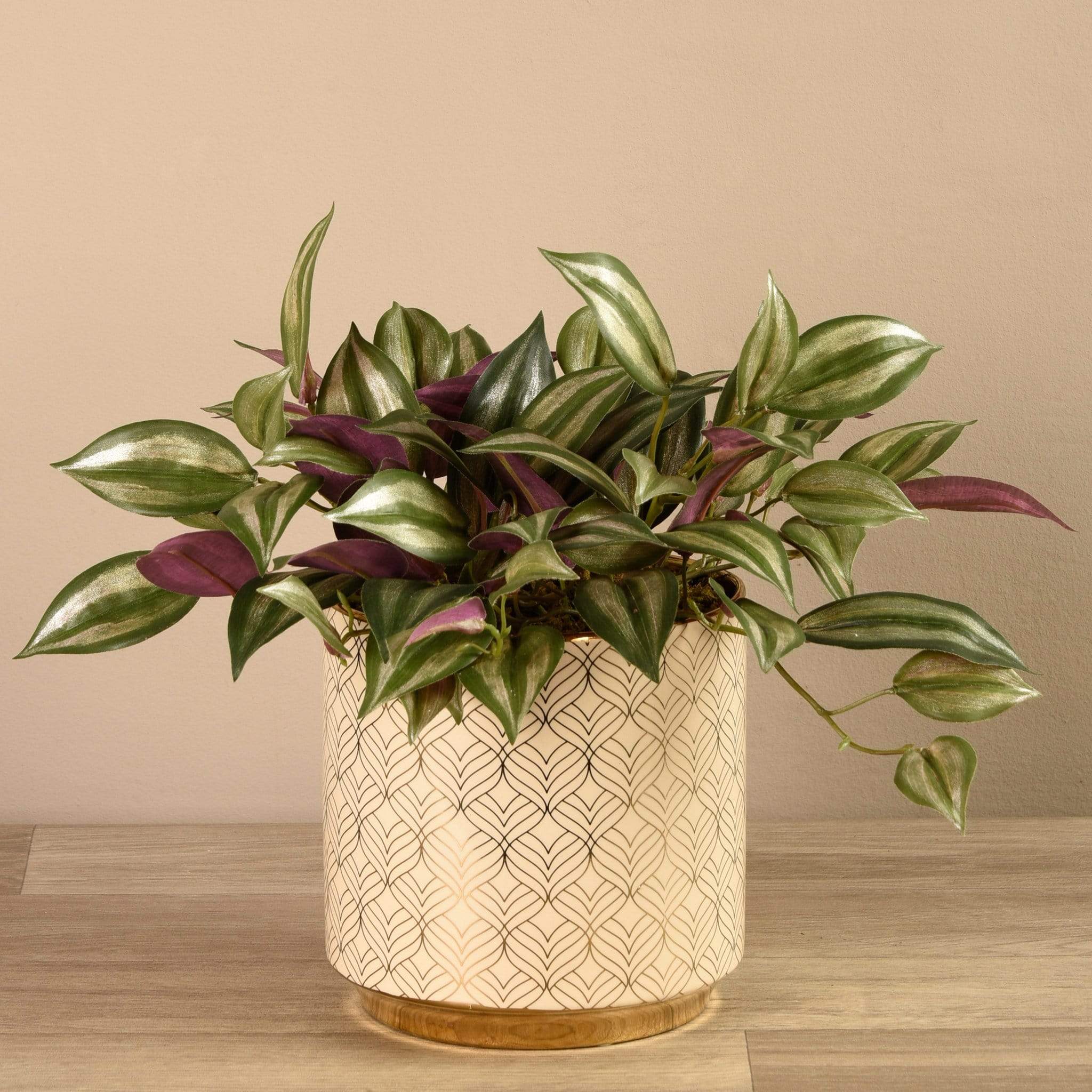 Artificial Potted Dark Vanilla Leaf Plant - Image 3