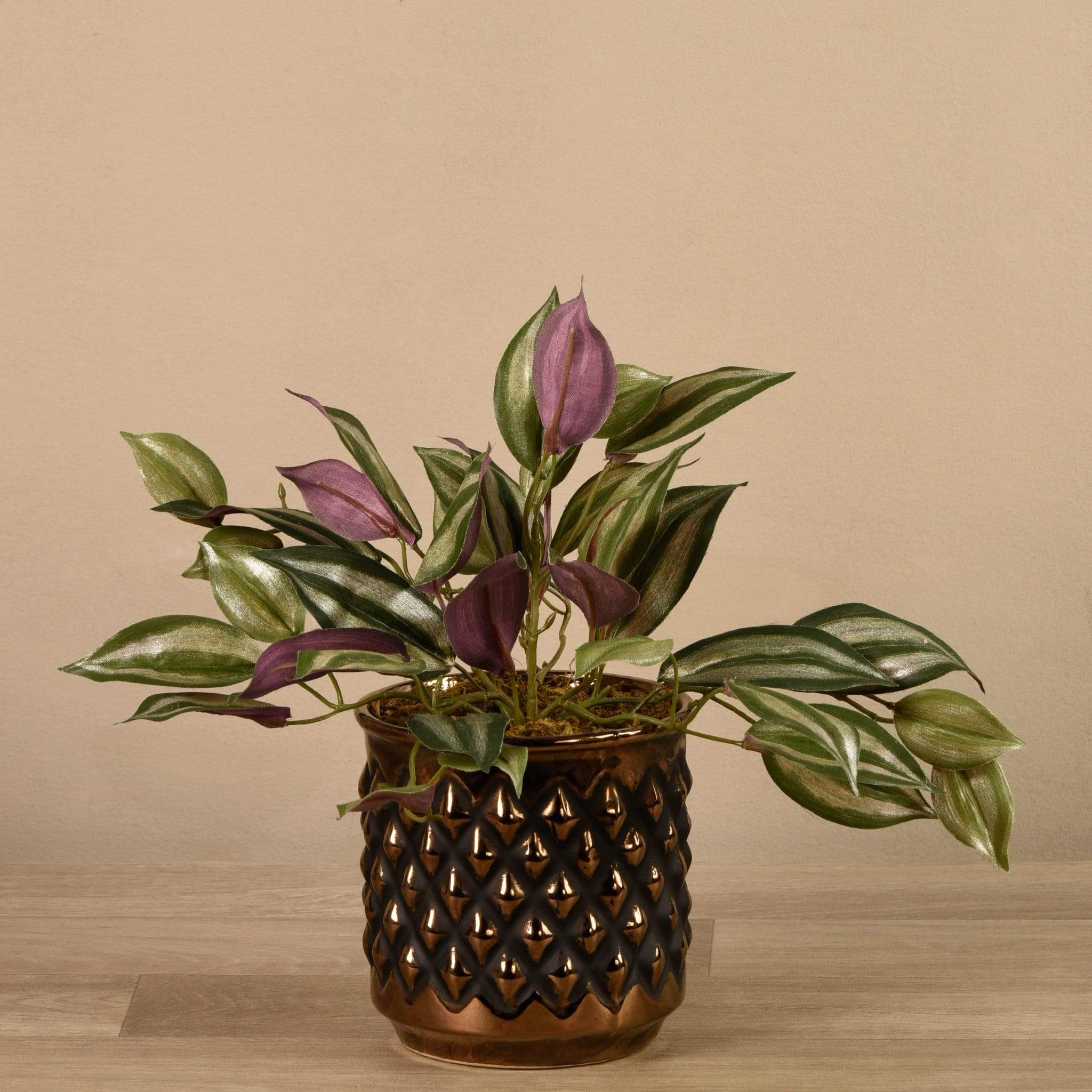 Artificial Potted Dark Vanilla Leaf Plant - Image 2