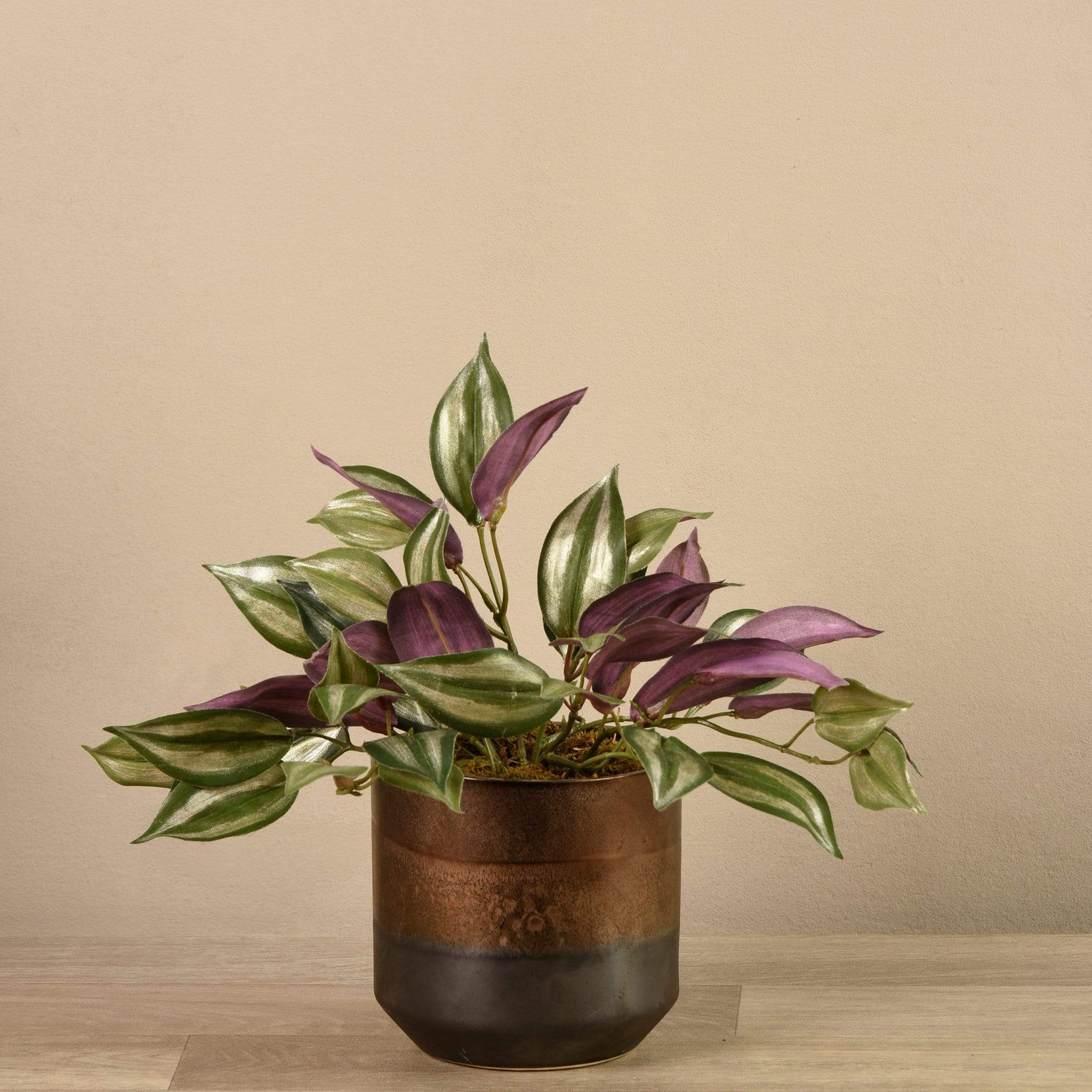 Artificial Potted Dark Vanilla Leaf Plant - Image 2