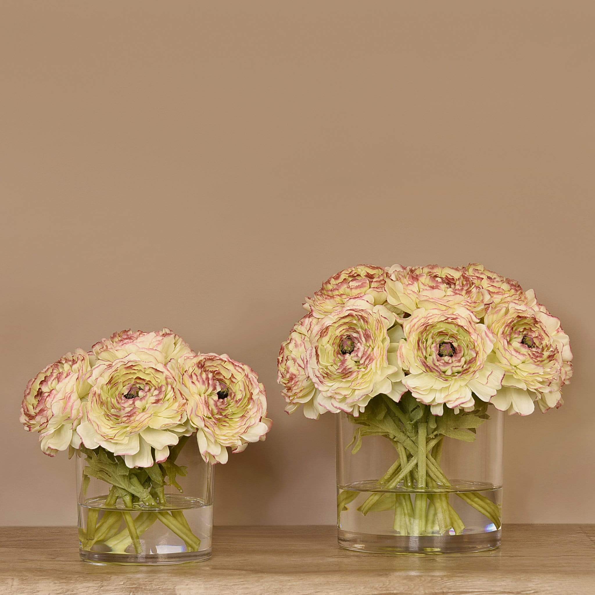 Artificial Ranunculus Arrangement in Glass Vase - Image 12