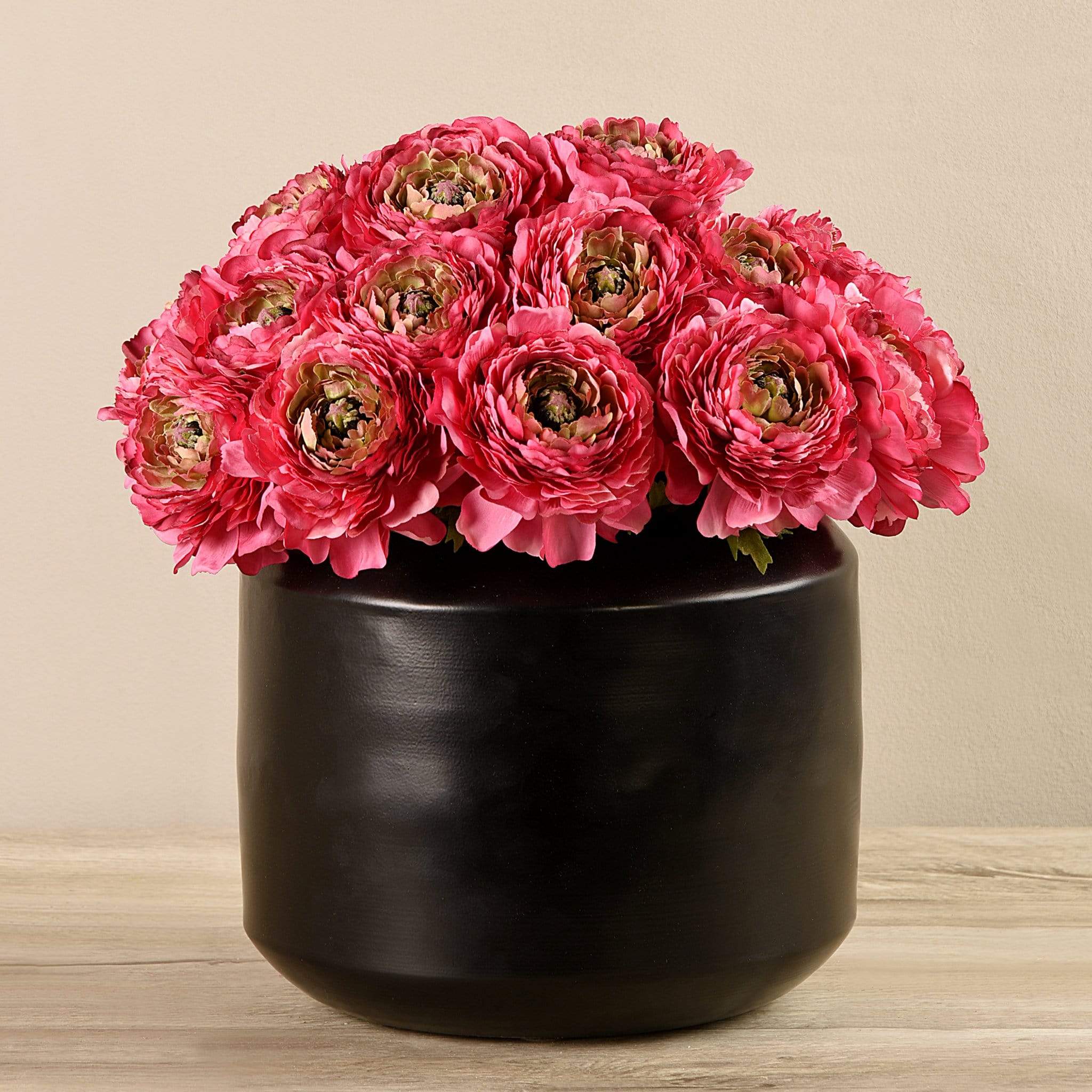 Artificial Ranunculus in Black Vase - Image 2