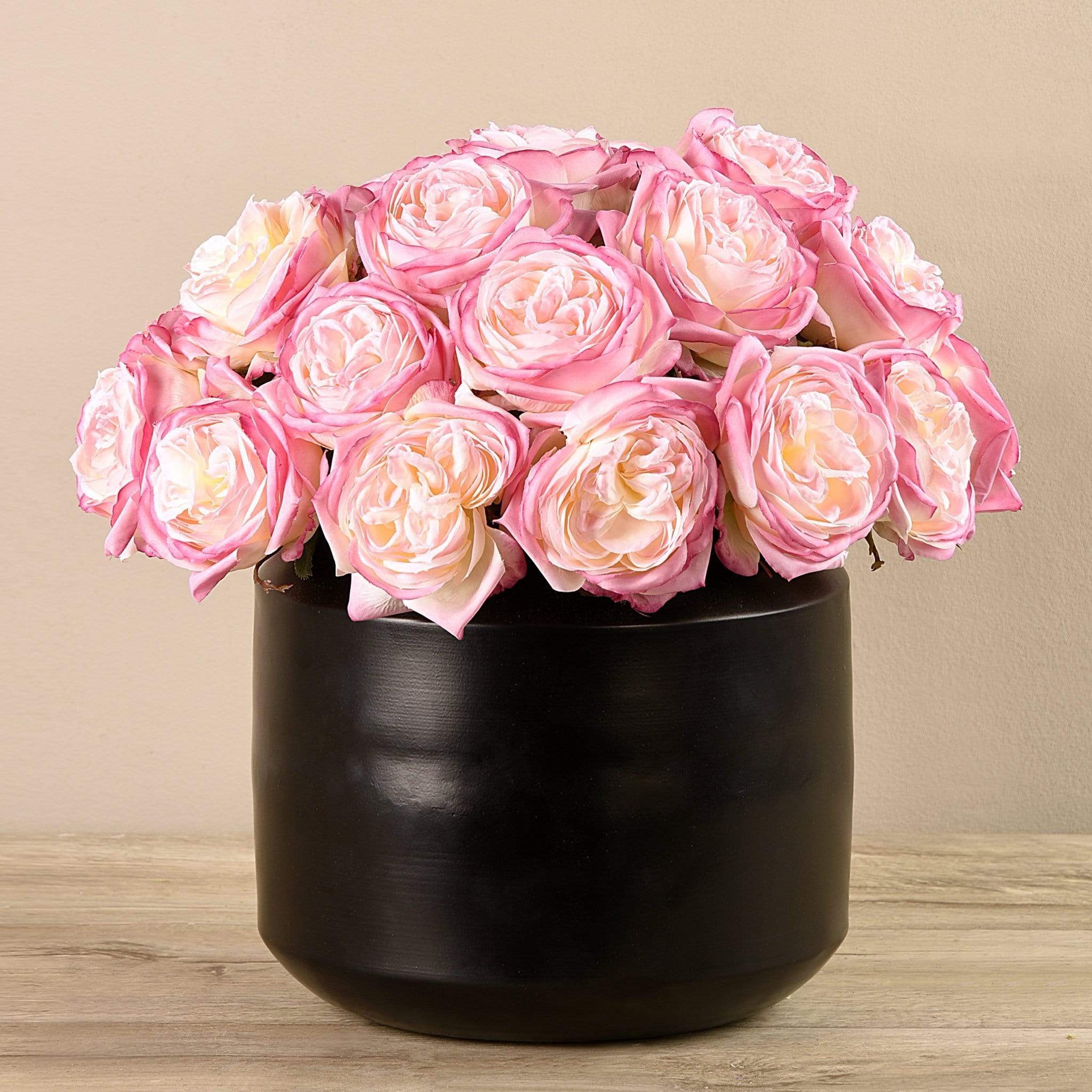 Artificial Rose Arrangement in Black Vase - Image 2