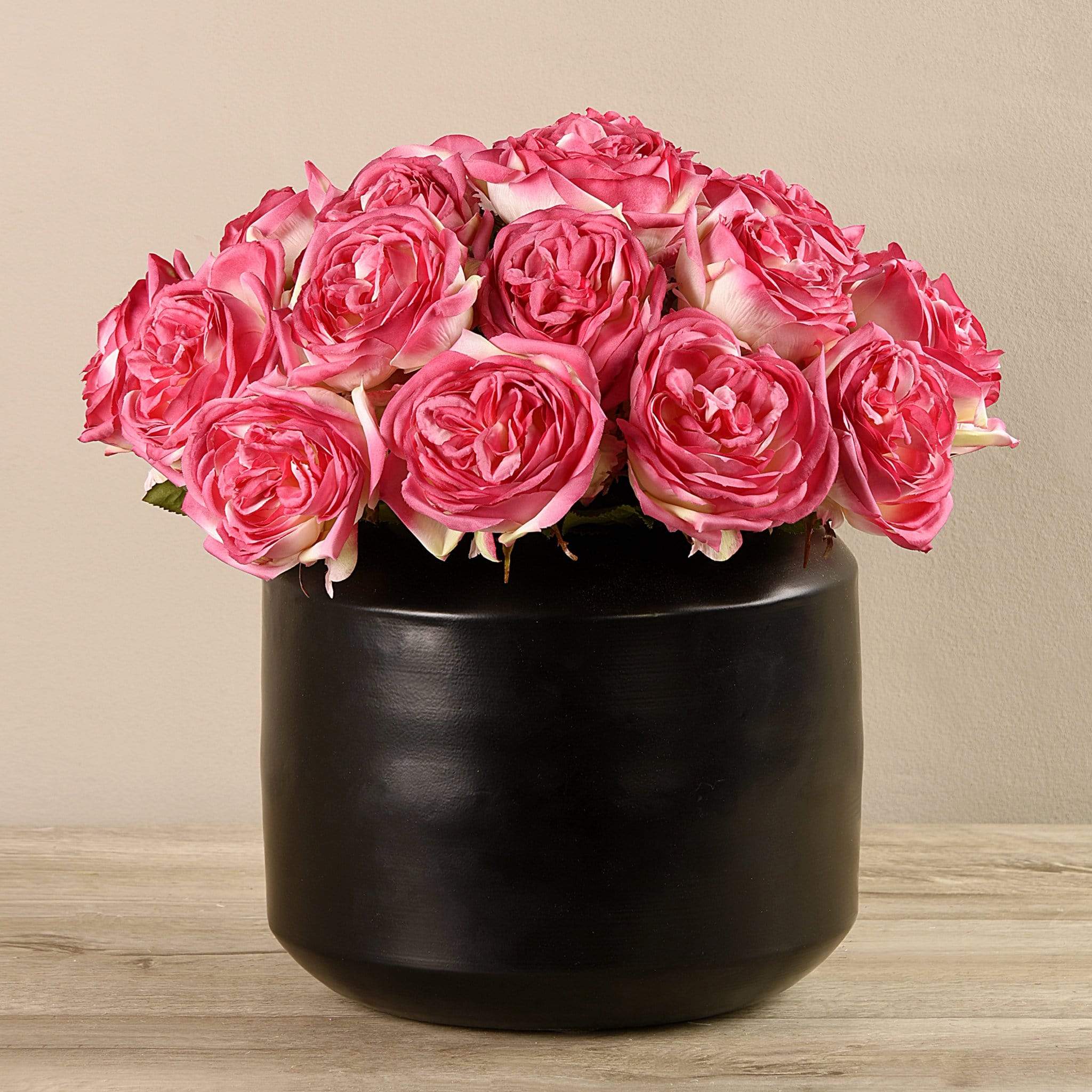 Artificial Rose Arrangement in Black Vase - Image 3