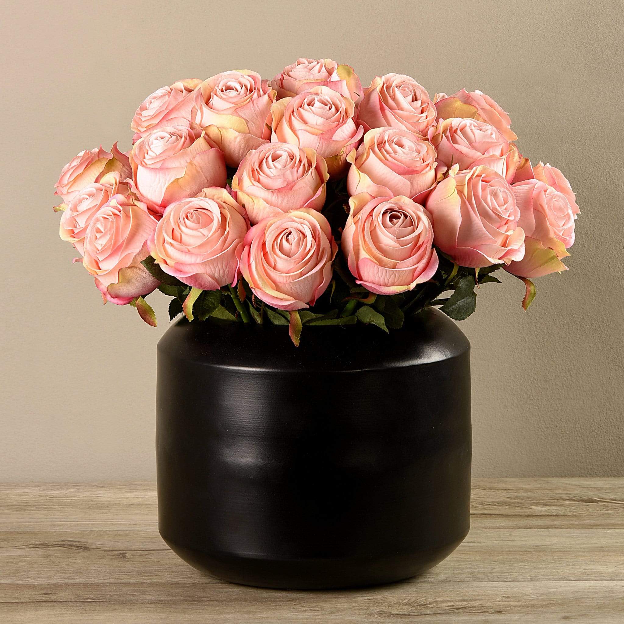 Artificial Rose Arrangement in Black Vase - Image 3
