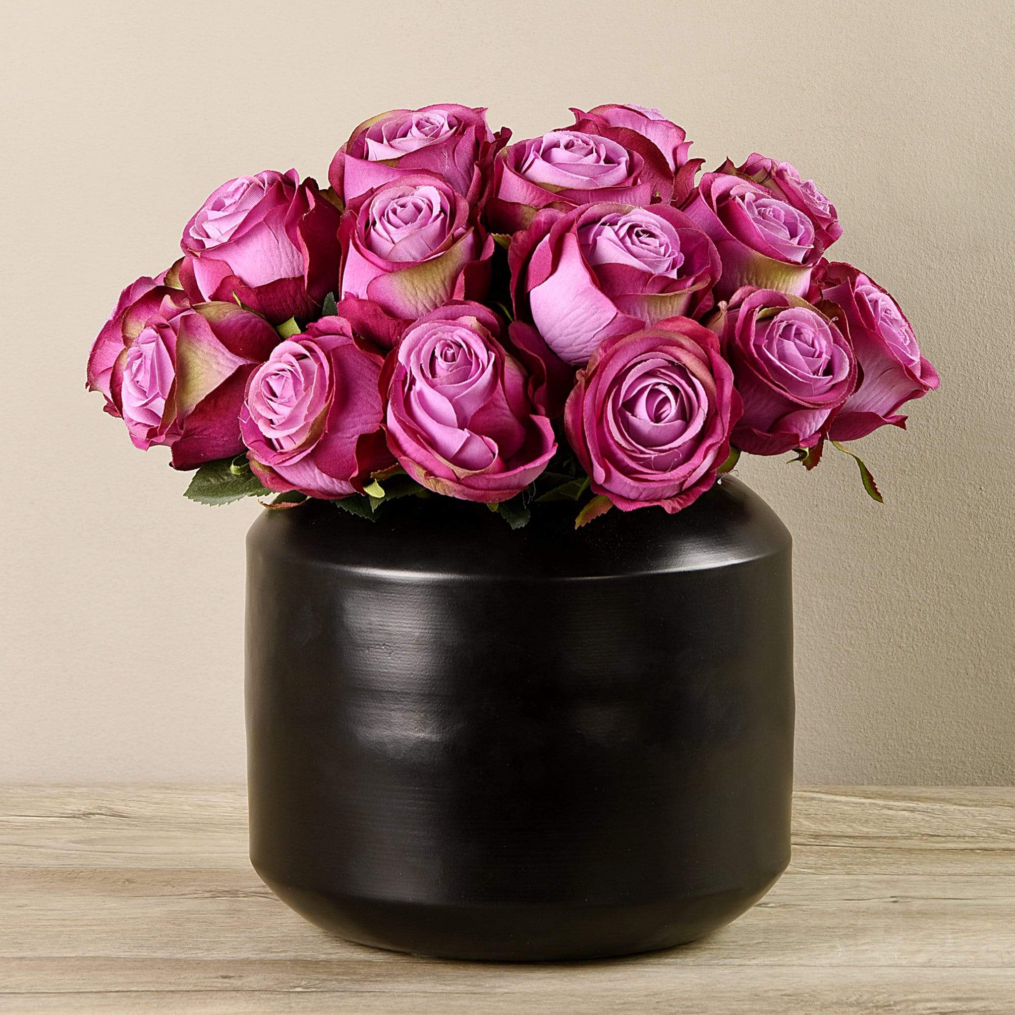 Artificial Rose Arrangement in Black Vase - Image 5