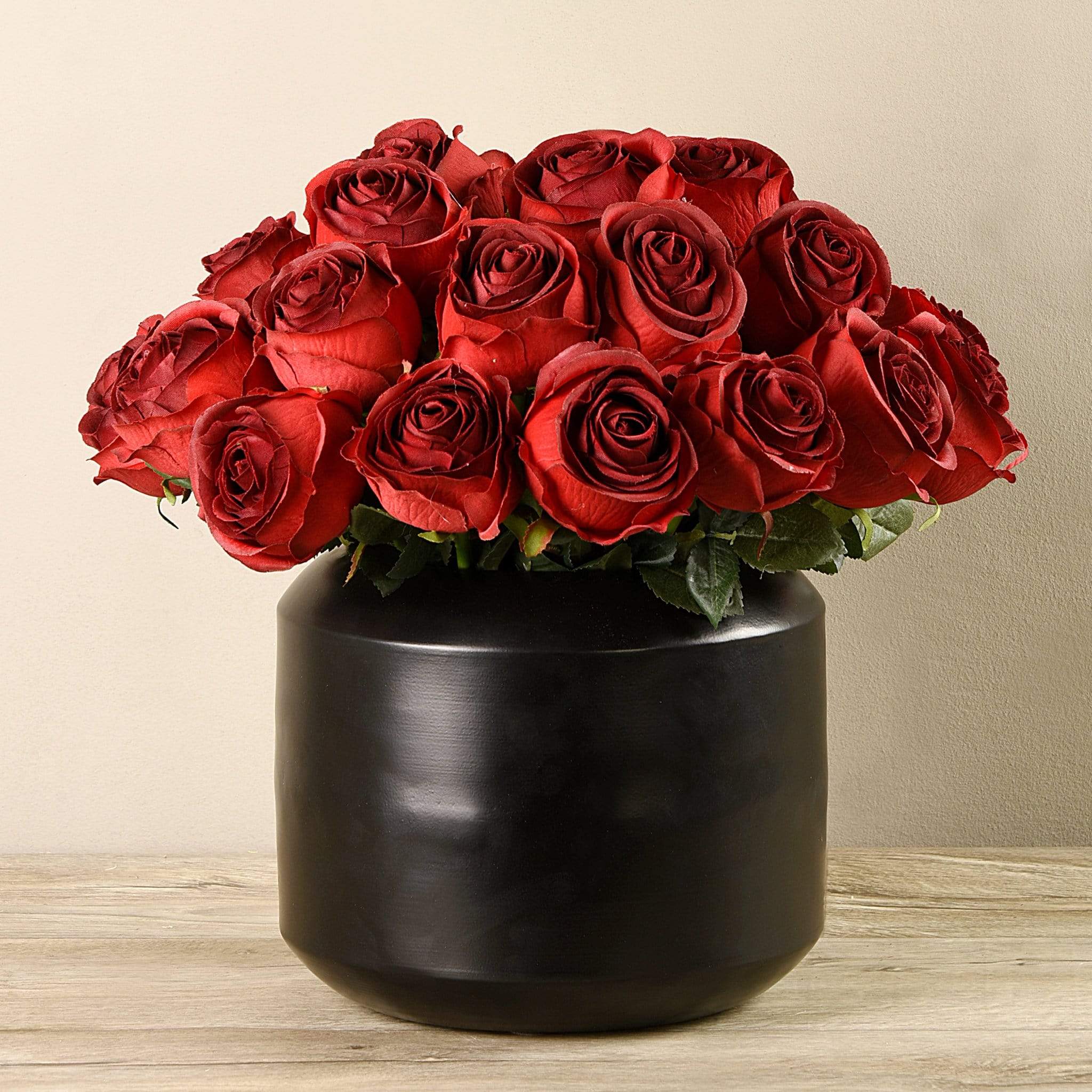 Artificial Rose Arrangement in Black Vase - Image 6
