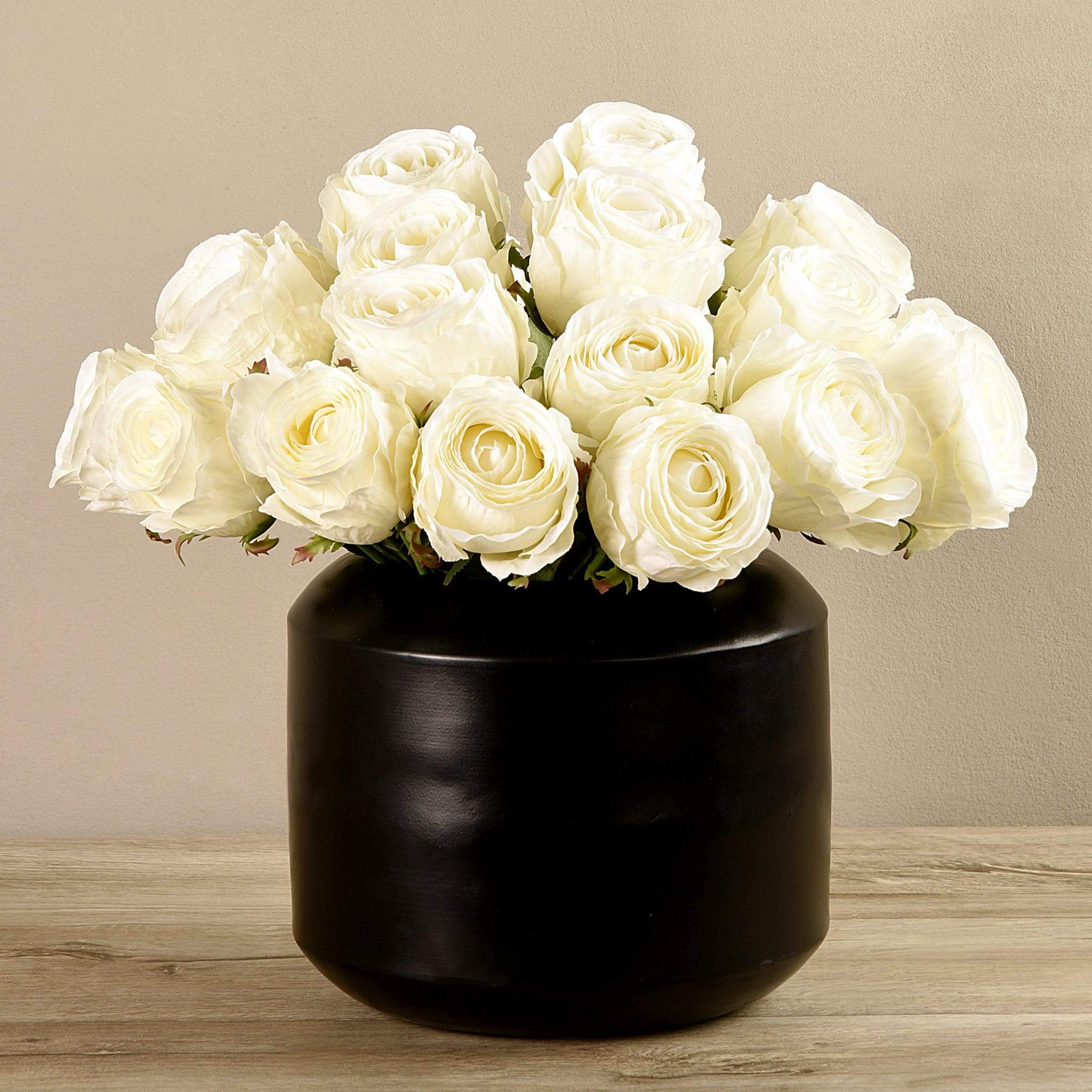 Artificial Rose Arrangement in Black Vase