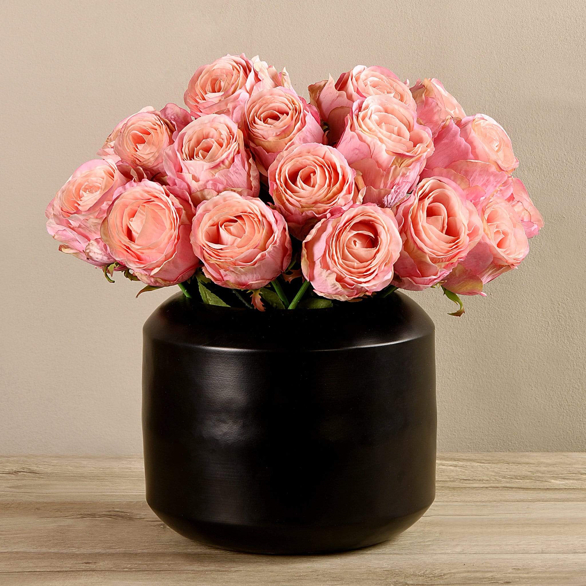 Artificial Rose Arrangement in Black Vase - Image 3