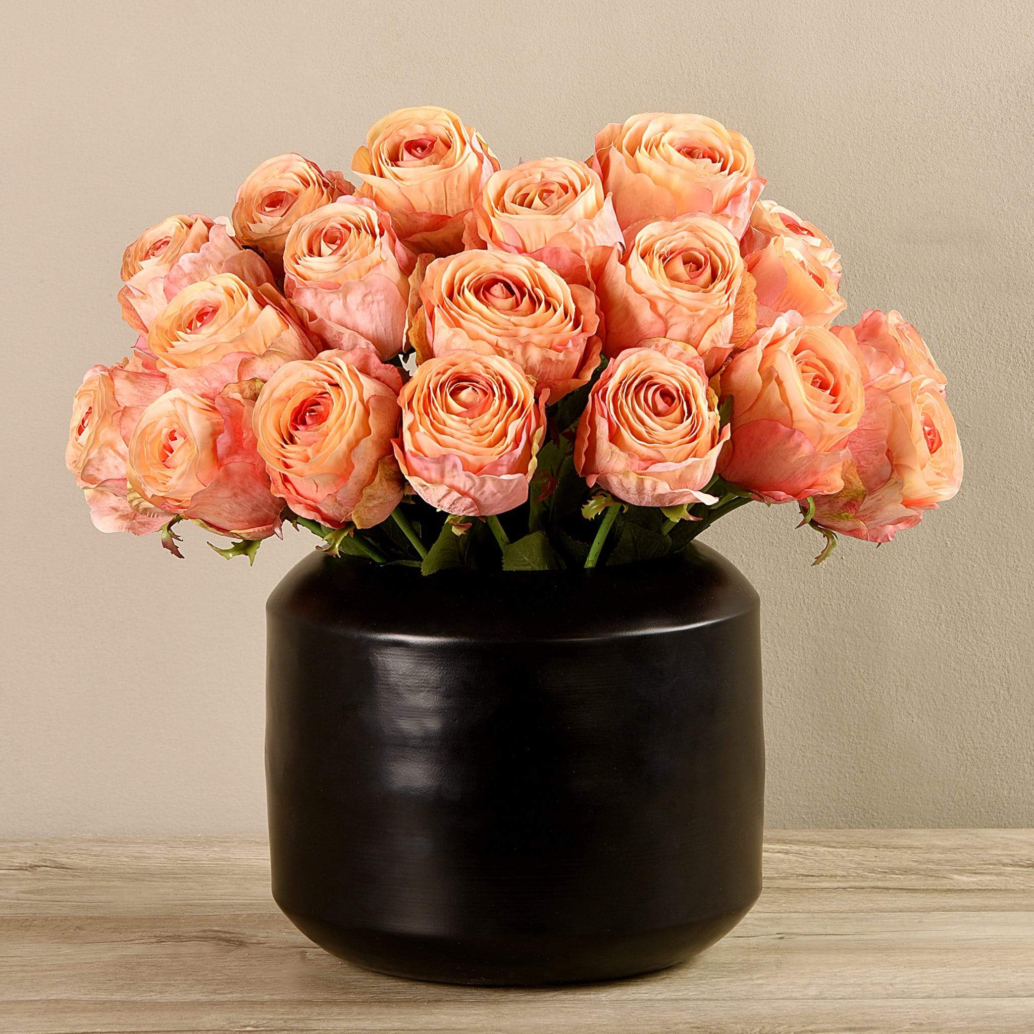 Artificial Rose Arrangement in Black Vase - Image 4